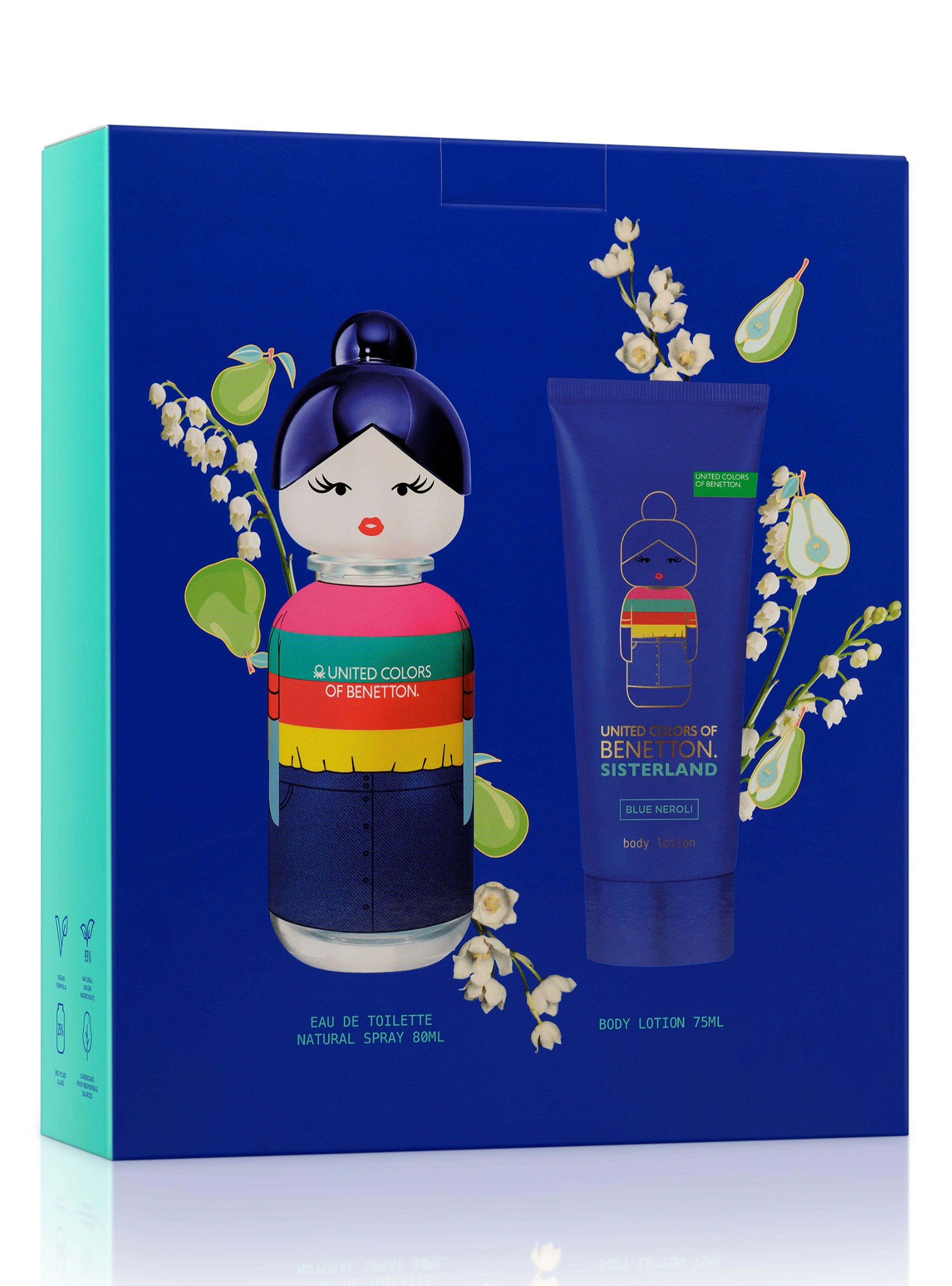 Set Perfume Benetton Sisterland Blue Neroli EDT 80ml + Body Lotion 75ml-0