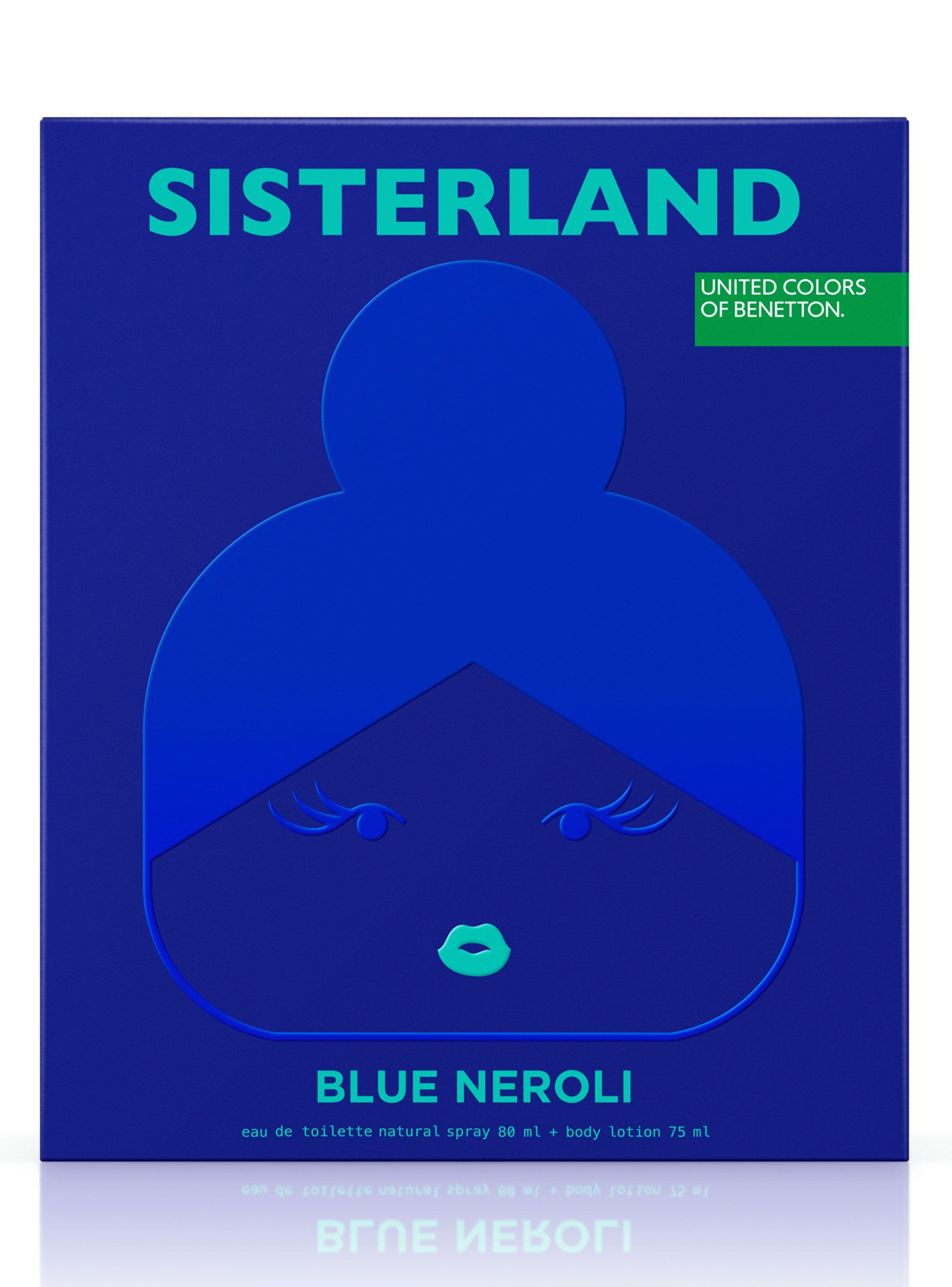 Set Perfume Benetton Sisterland Blue Neroli EDT 80ml + Body Lotion 75ml-1