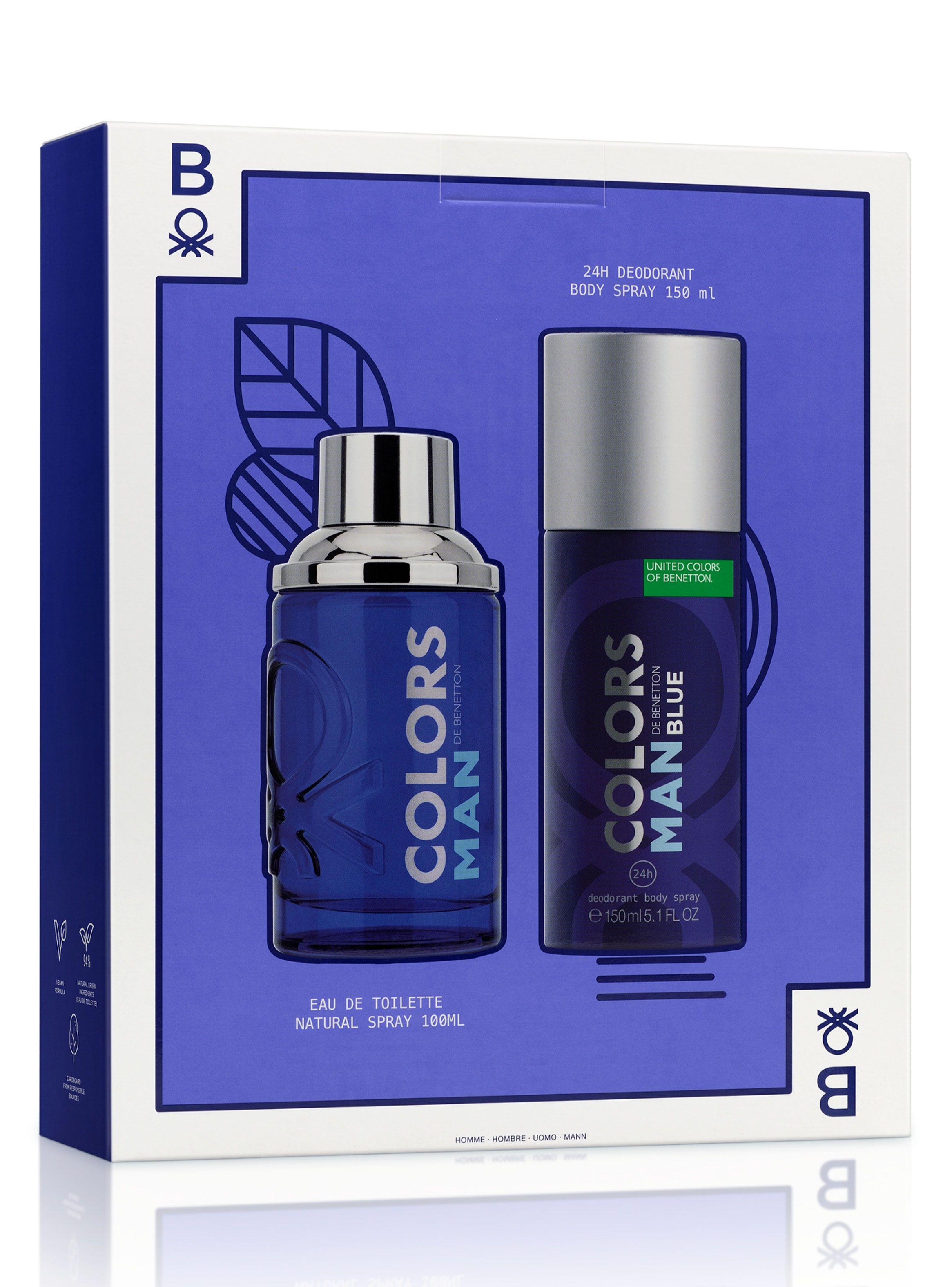 Set Perfume Benetton Colors Man Blue EDT 100 ml + Desodorante 150 ml-2