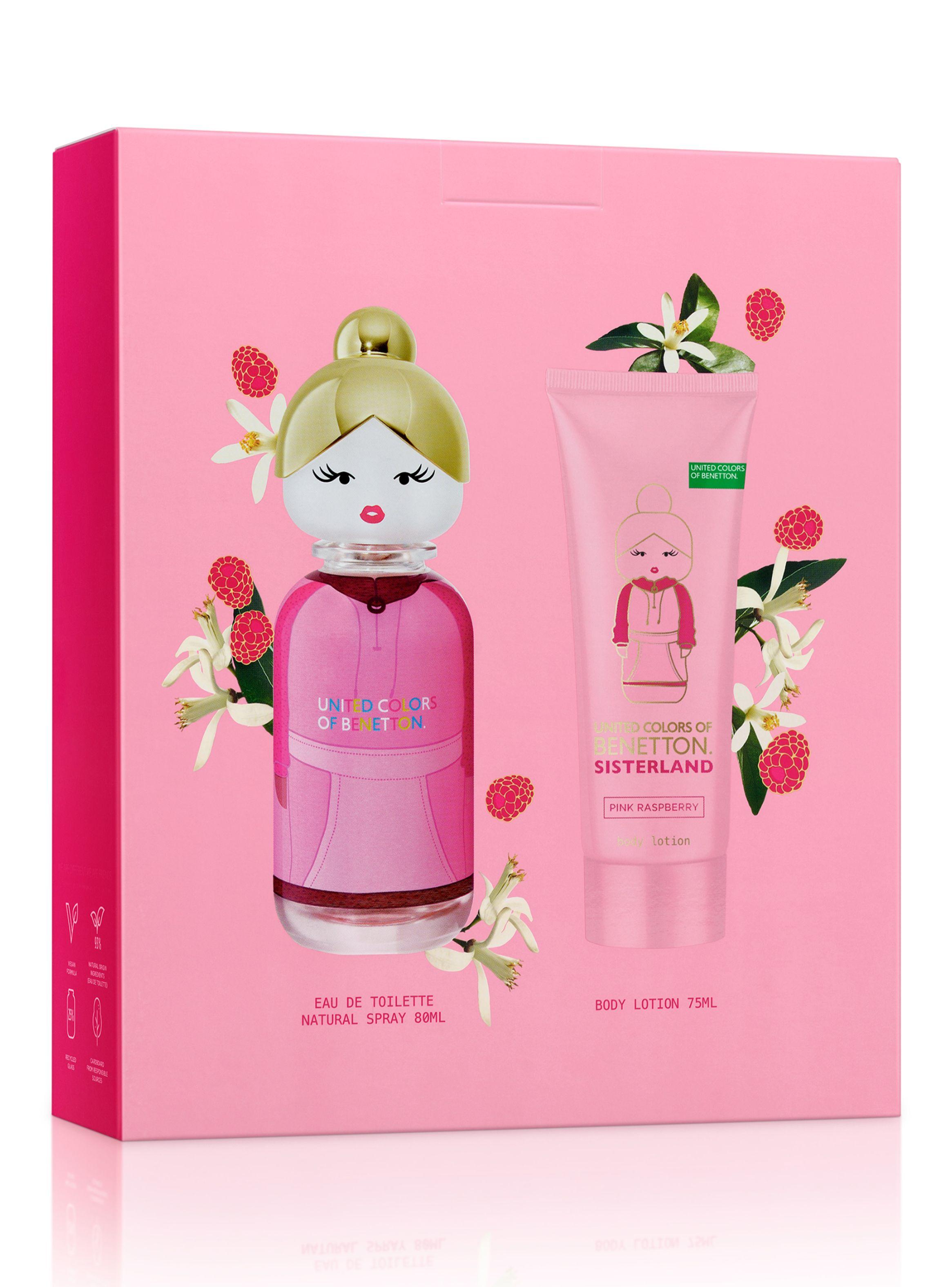 Set Perfume Benetton Sisterland Pink Raspberry EDT Mujer 80 ml + Body Lotion 75 ml-0