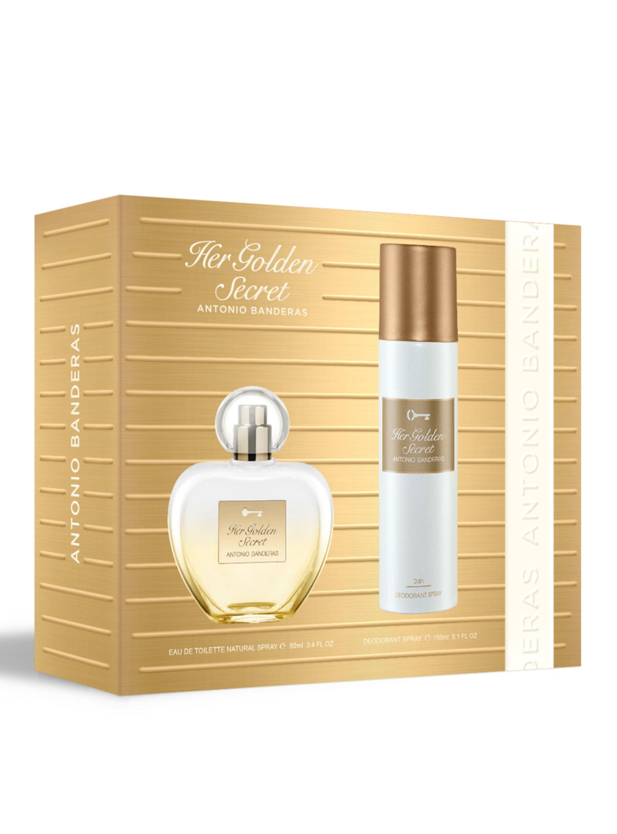 Set Perfume Antonio Banderas Set Her Golden Secret EDT Mujer 80 ml + Desodorante 150 ml-0