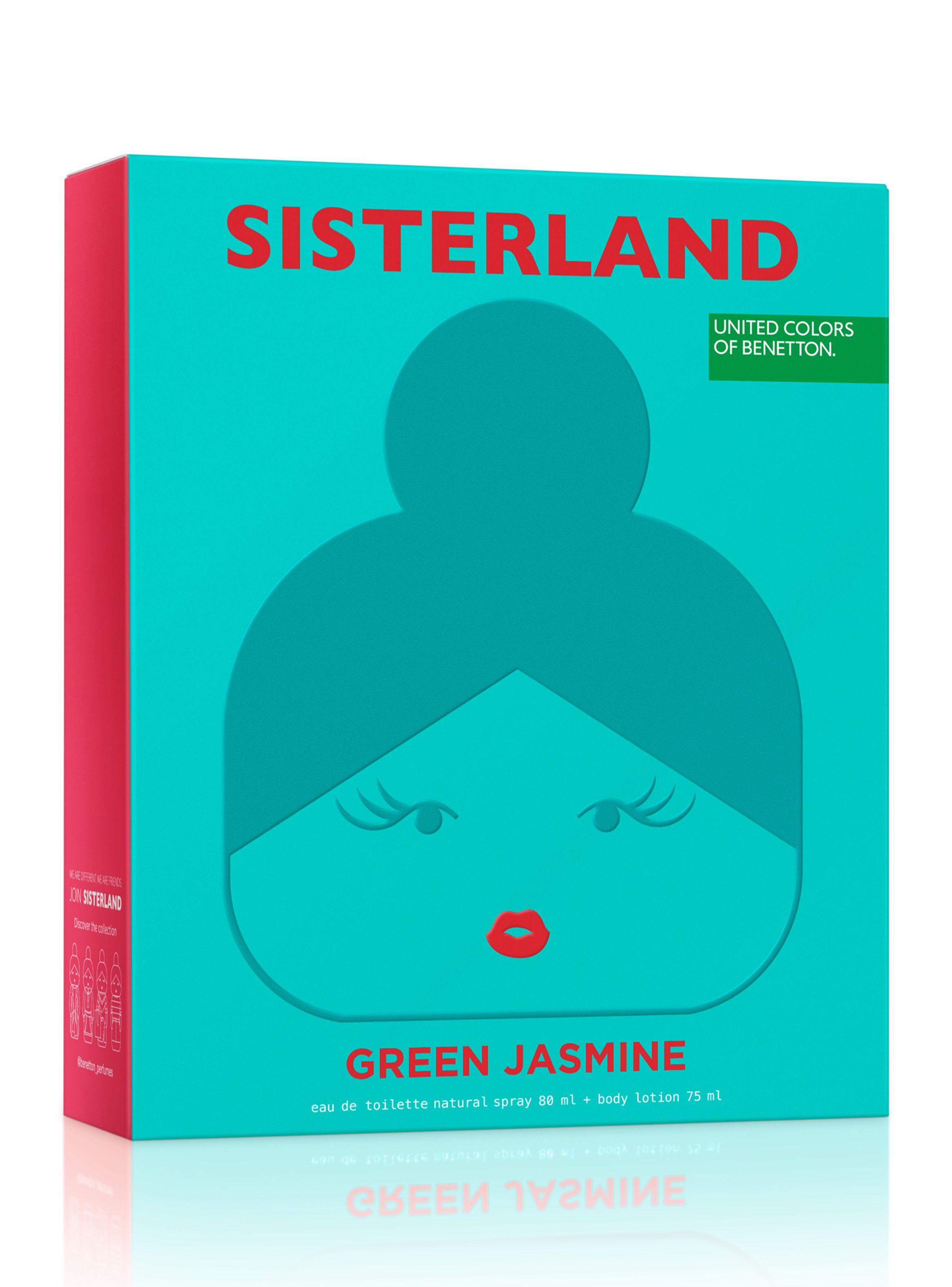 Set Perfume Benetton Sisterland Green Jasmine EDT Mujer 80 ml + Body Lotion 75 ml-2