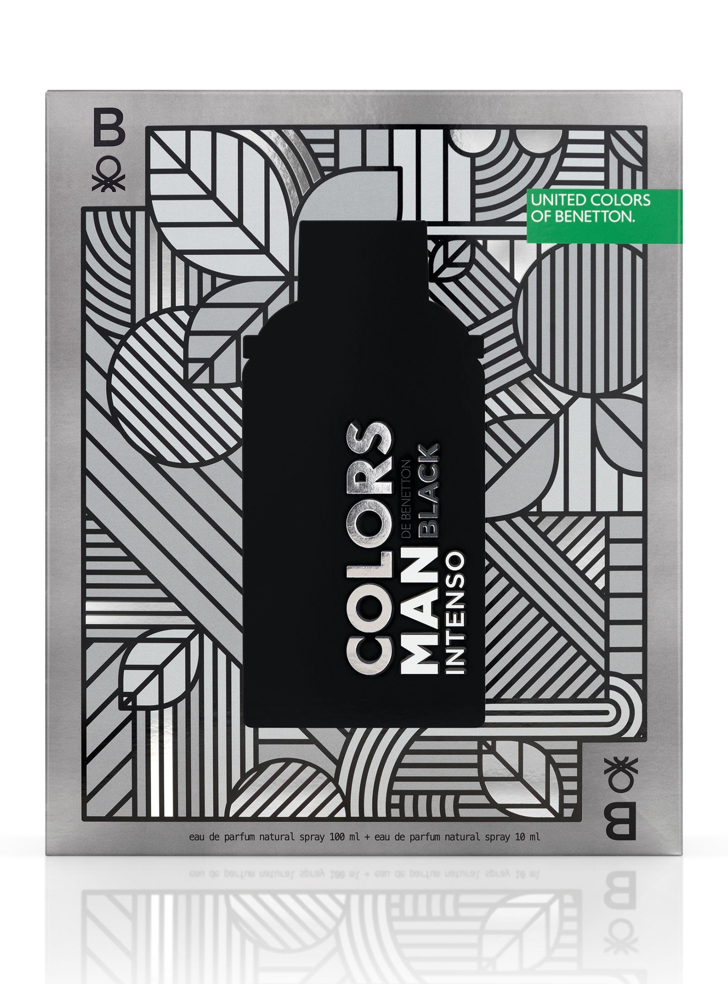 Set Perfume Benetton Colors Man Black Intense EDT 100 ml + Megaspritzer 10 ml-2