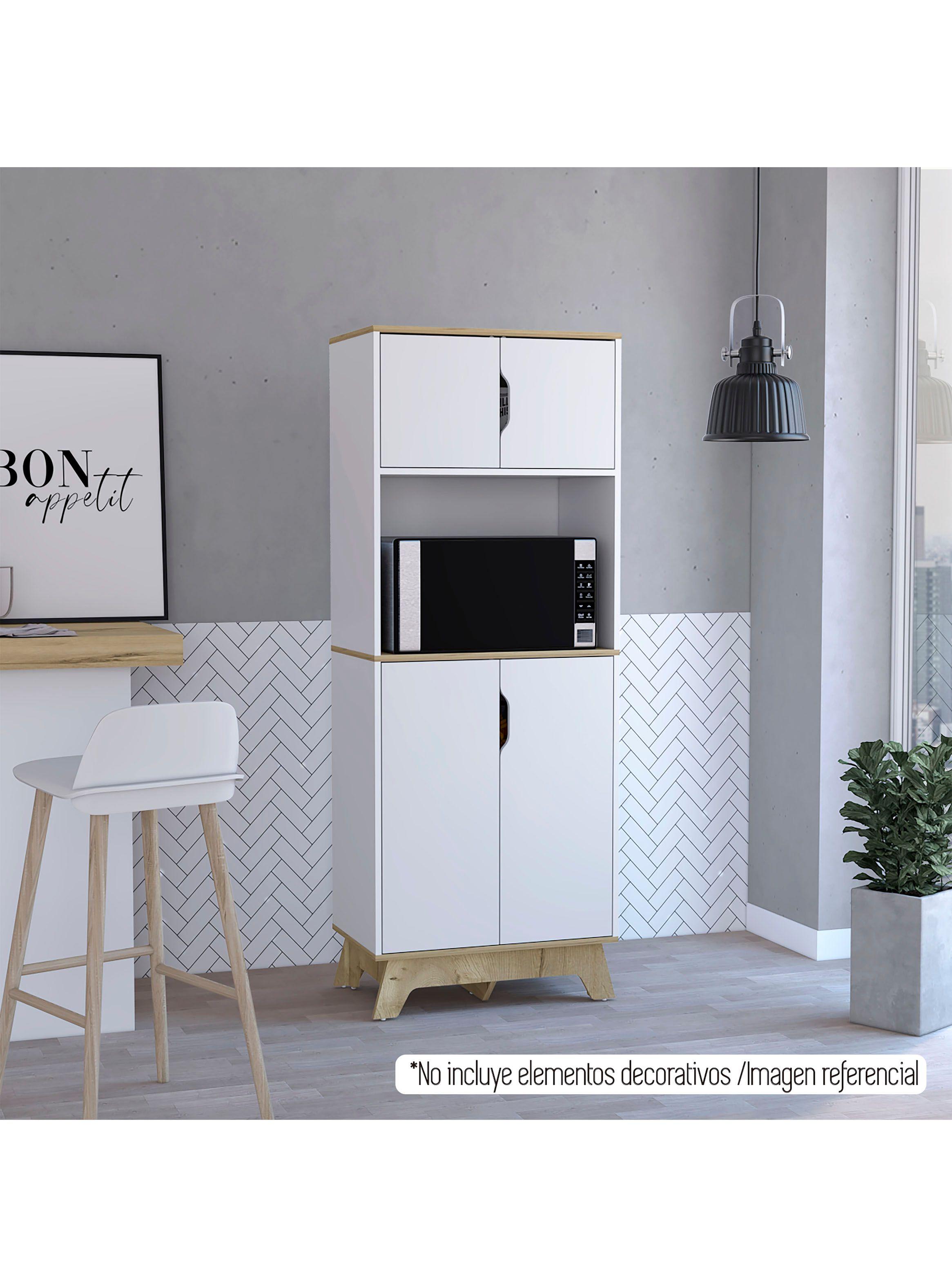 Mueble de Microondas Bi Color 4 Puertas-5