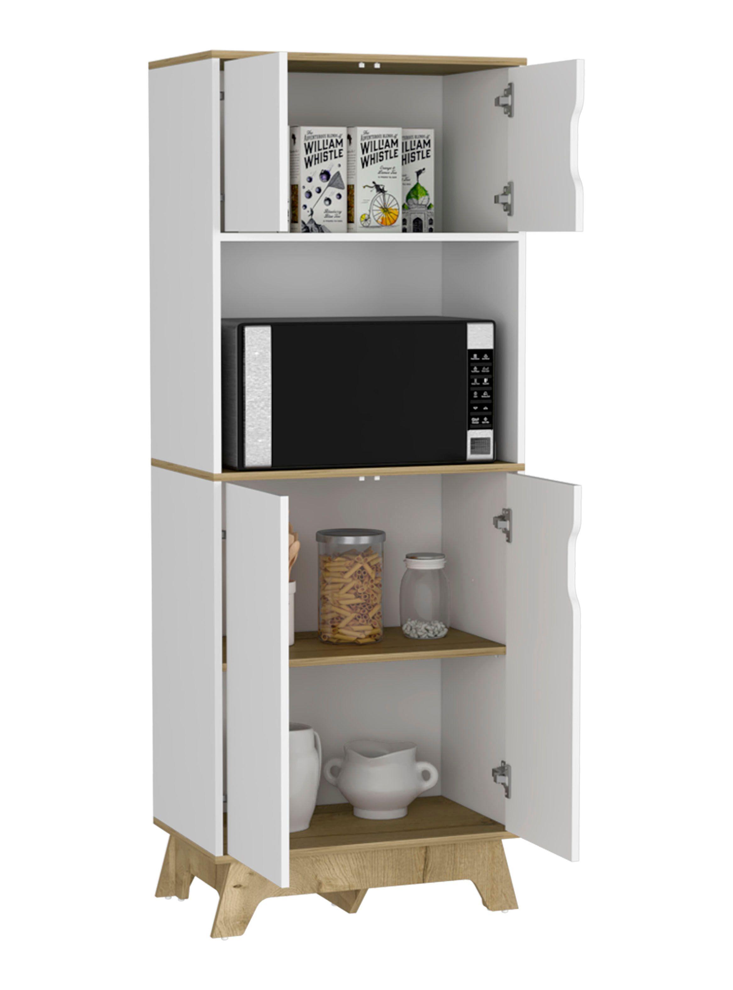 Mueble de Microondas Bi Color 4 Puertas-3