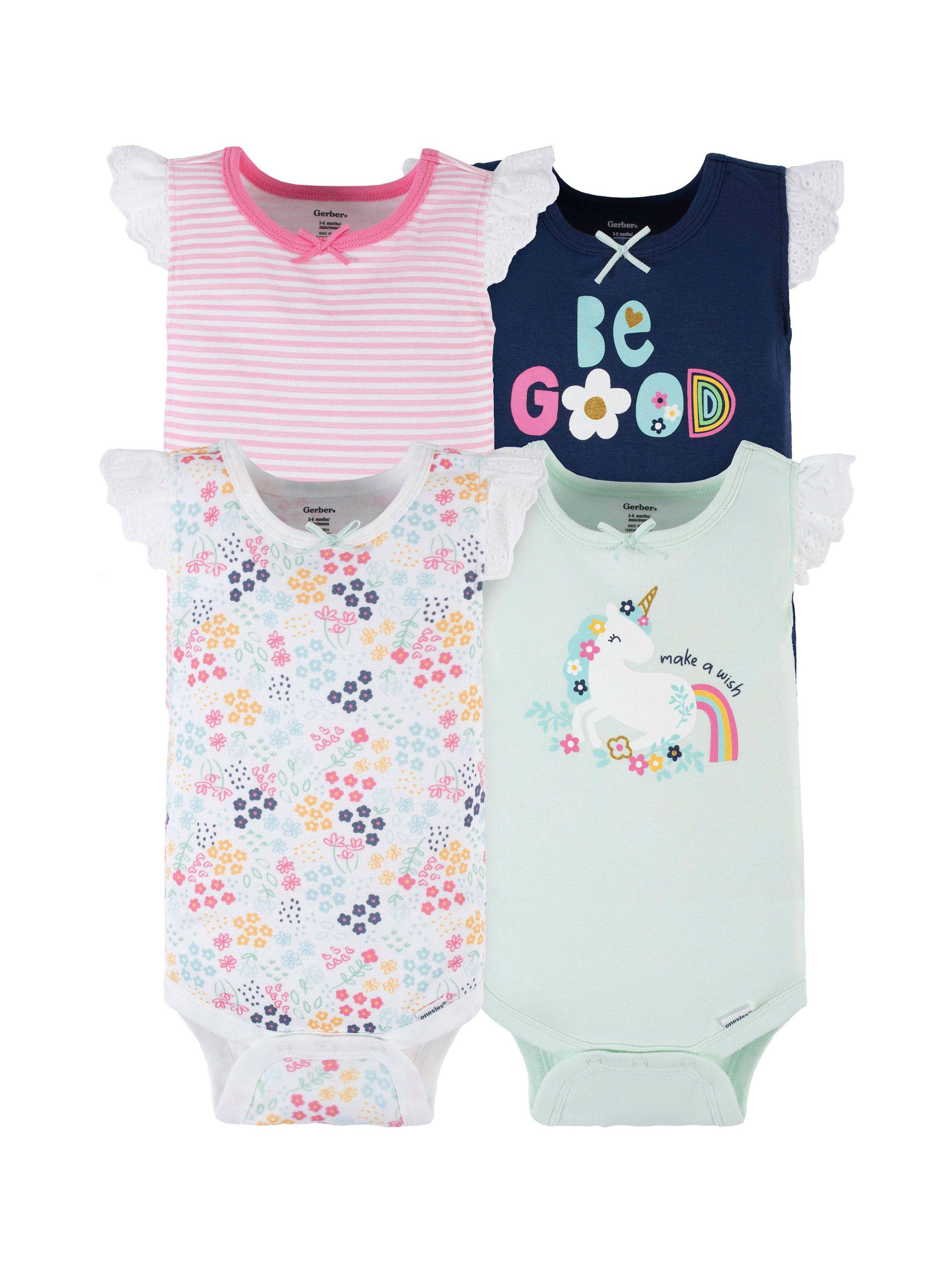 4 Pack Enteritos Onesies Algodón-0