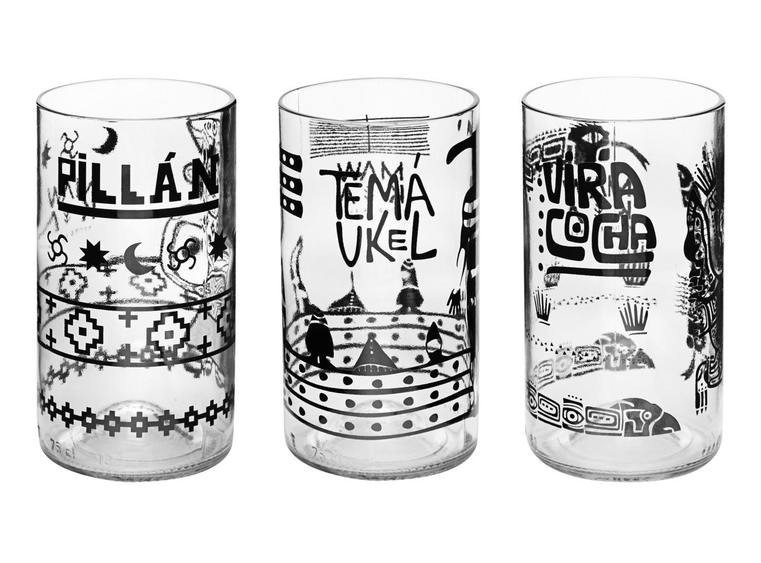 Pack Mawka 3 Vasos Reciclados Dioses Pueblos Originarios-1