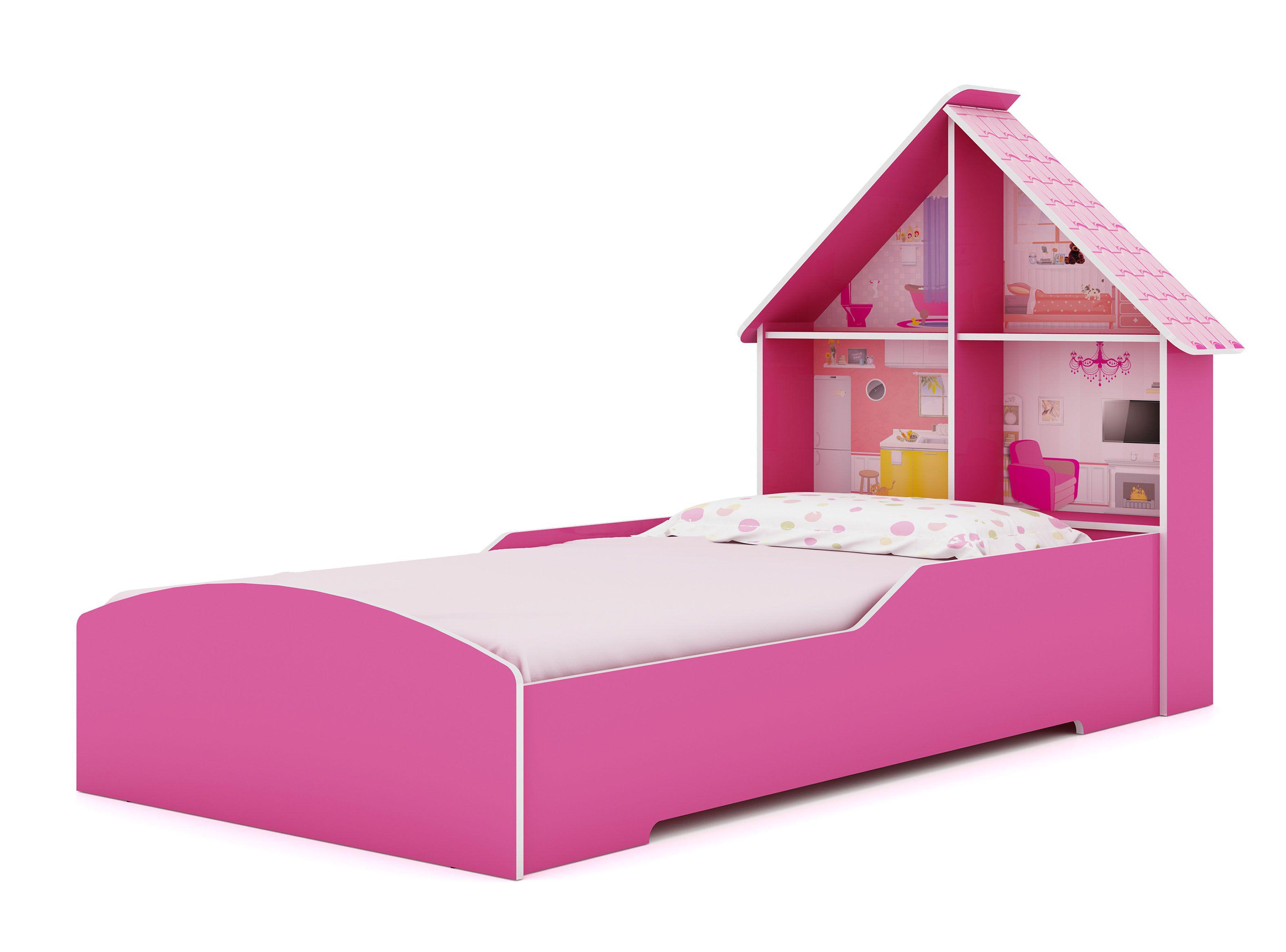 Cama Infantil 1 Plaza Casinha + Clóset Rosa-0