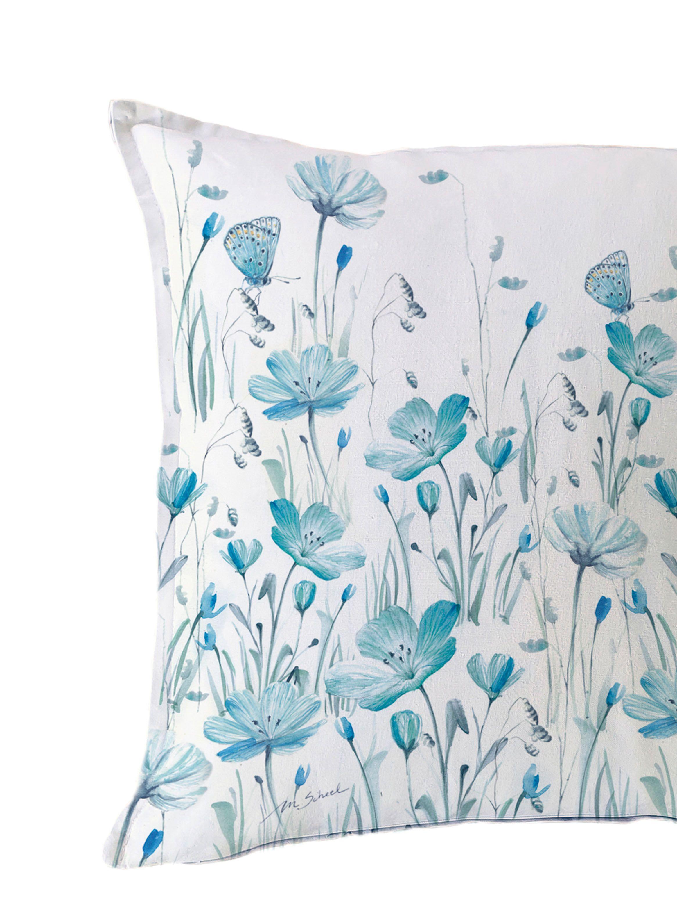 Funda de Cojín Flor Turquesa 45 x 45 cm-1
