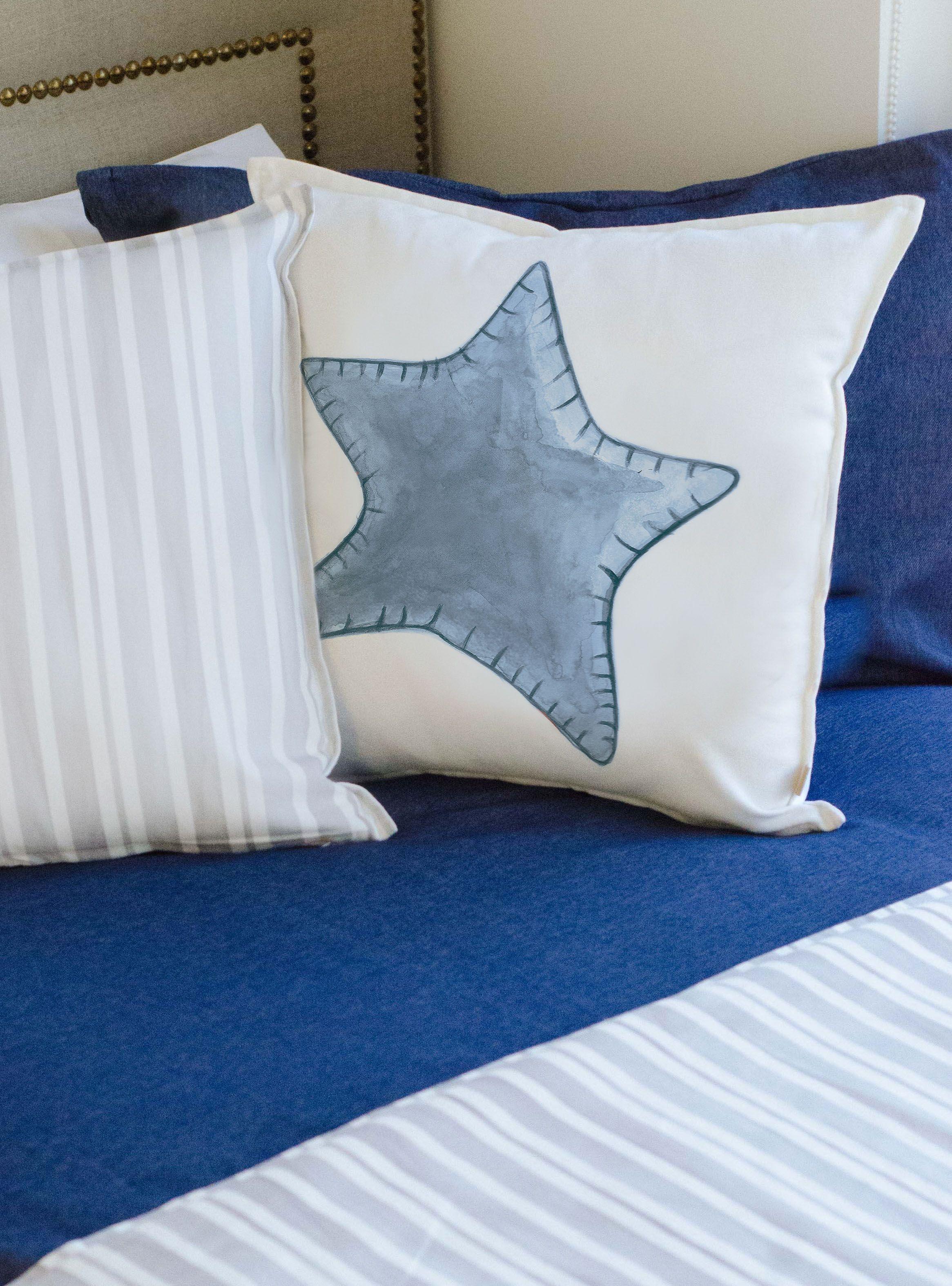 Funda de Cojín Estrella Azul 45 x 45 cm-2