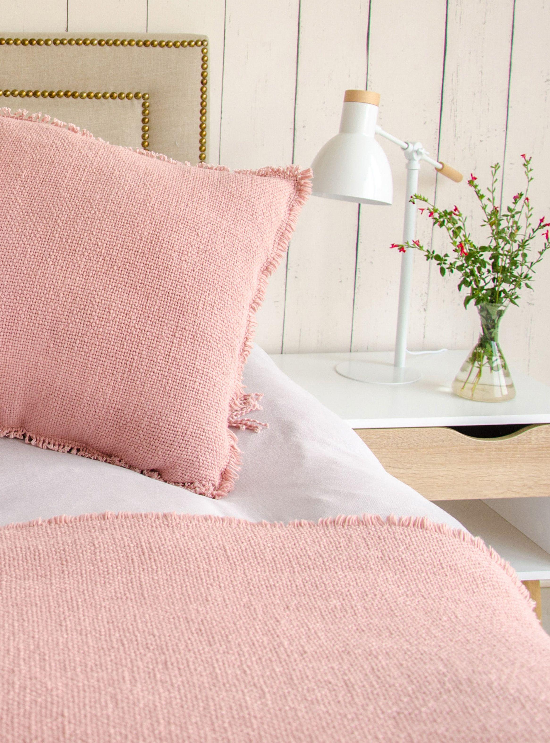 Chal Casa Alvarinho Algodón 100 x 220 cm Rosa Viejo-2