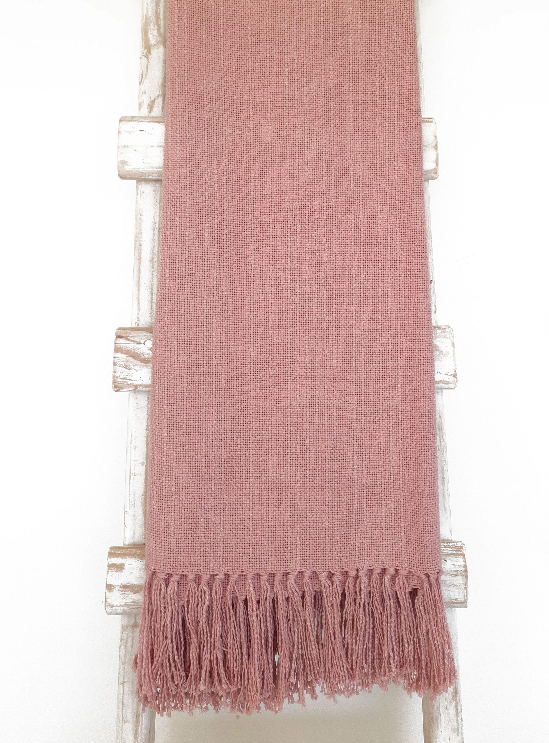 Chal Casa Alvarinho Algodón 100 x 220 cm Rosa Viejo-0