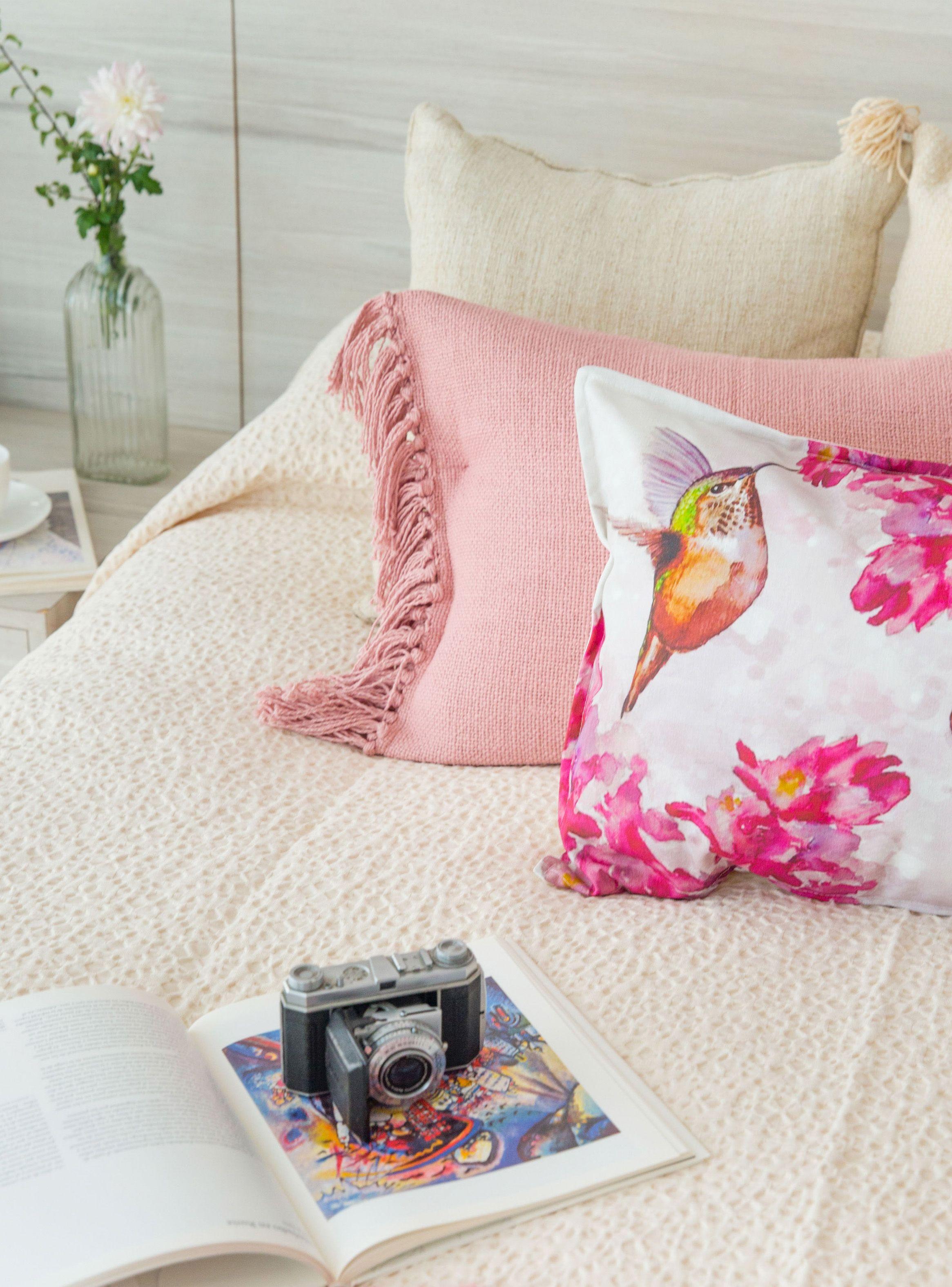 Cojín Casa Alvarinho Algodón Rosa Viejo 60 x 40 cm-2