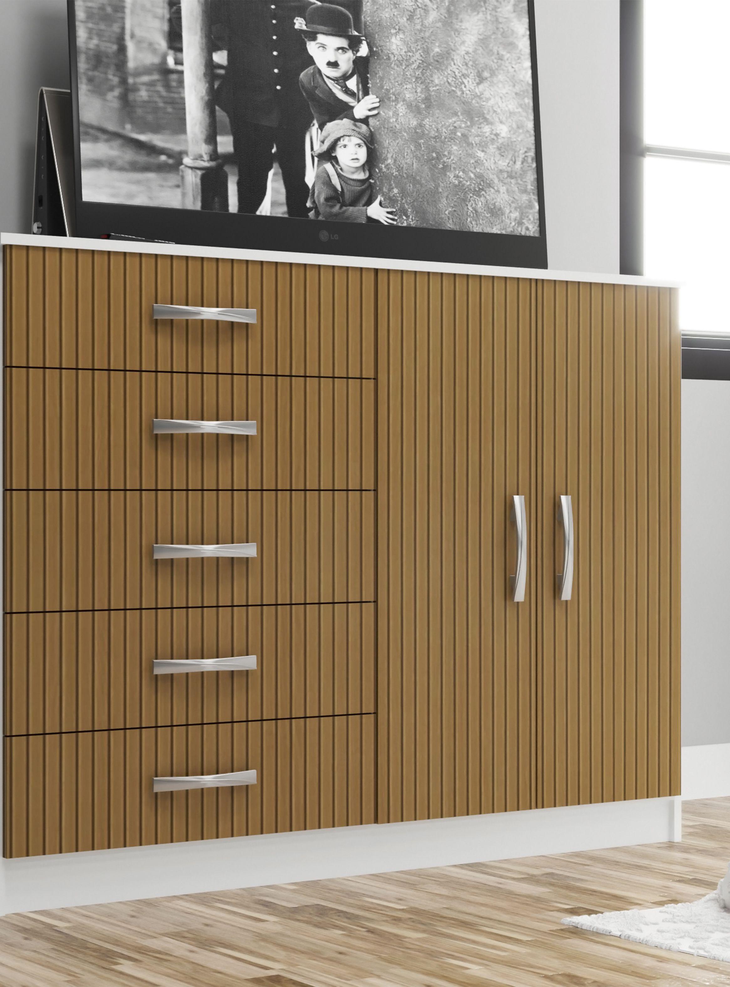 Cómoda 5 Cajones 2 Puertas Diseño-3