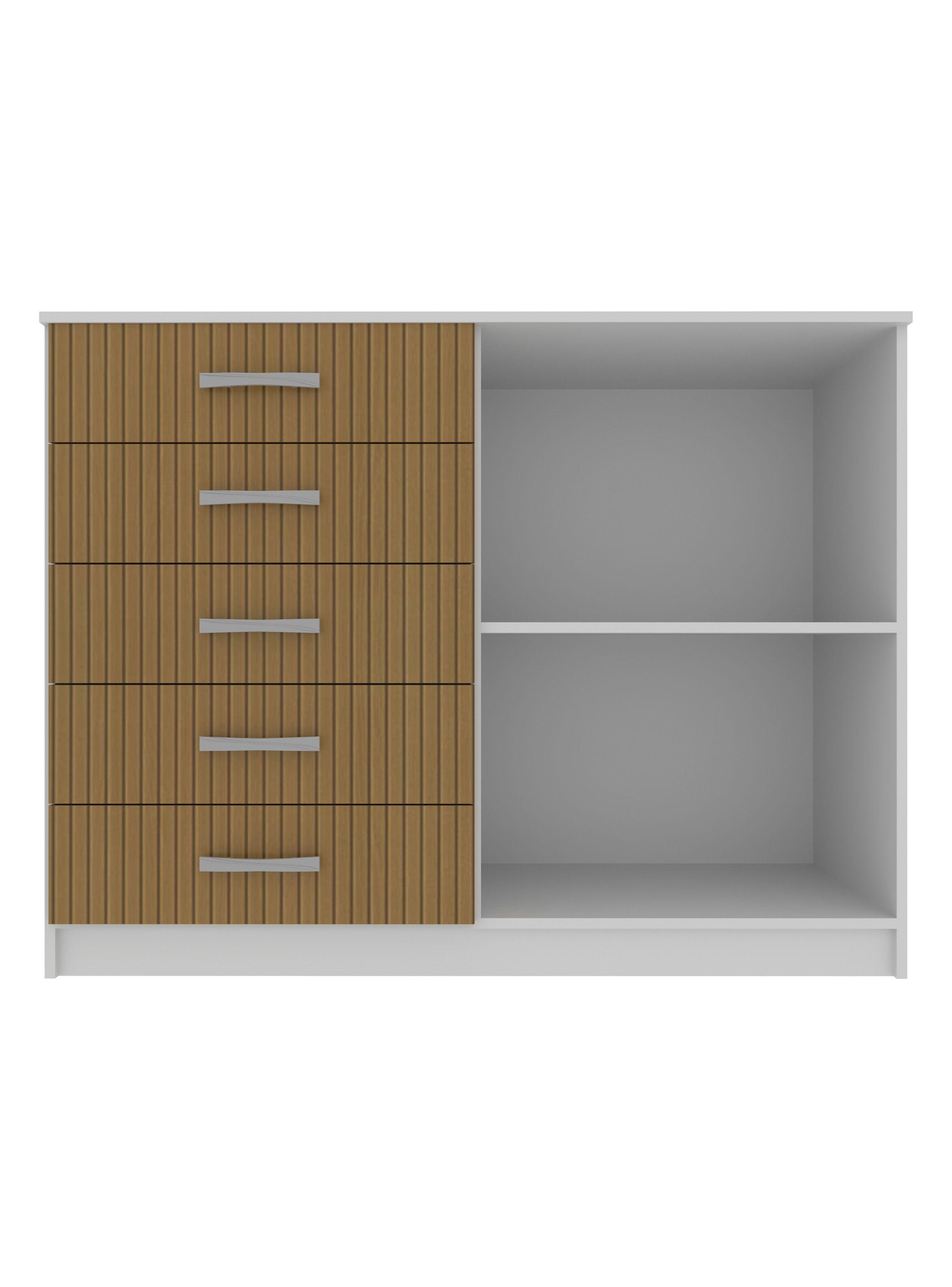 Cómoda 5 Cajones 2 Puertas Diseño-2