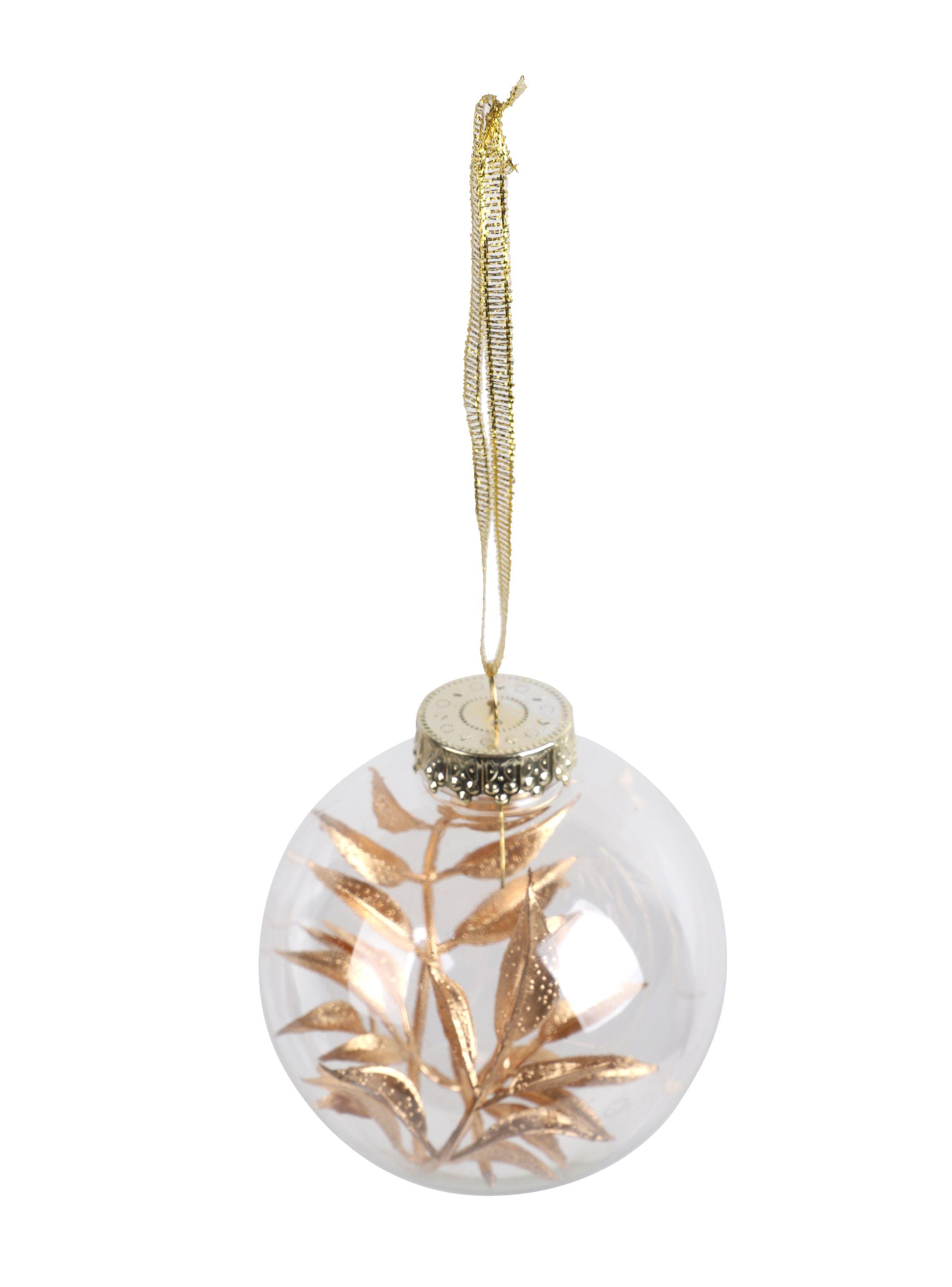 Adorno Esfera Planta Dorado-1