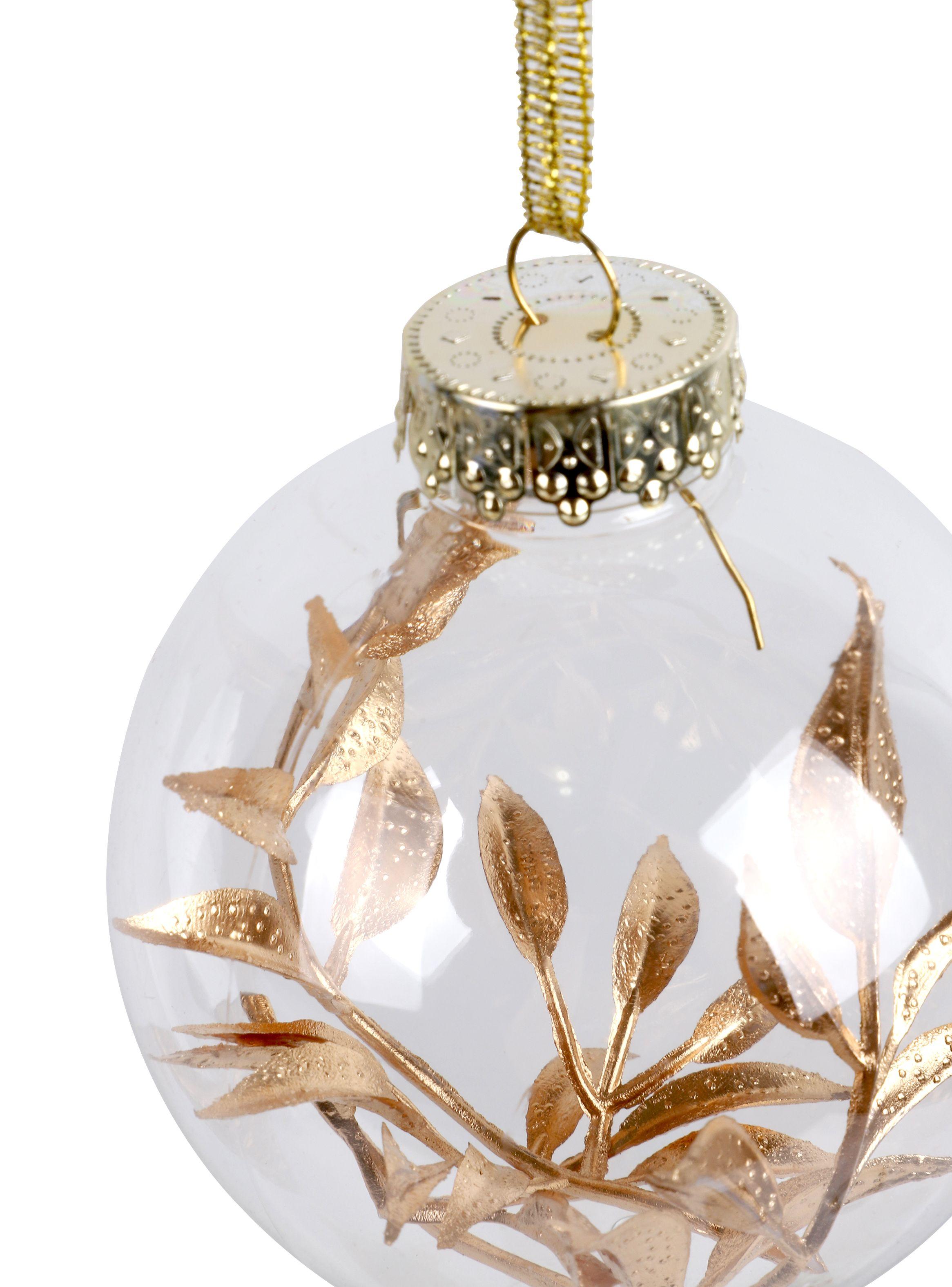 Adorno Esfera Planta Dorado-2