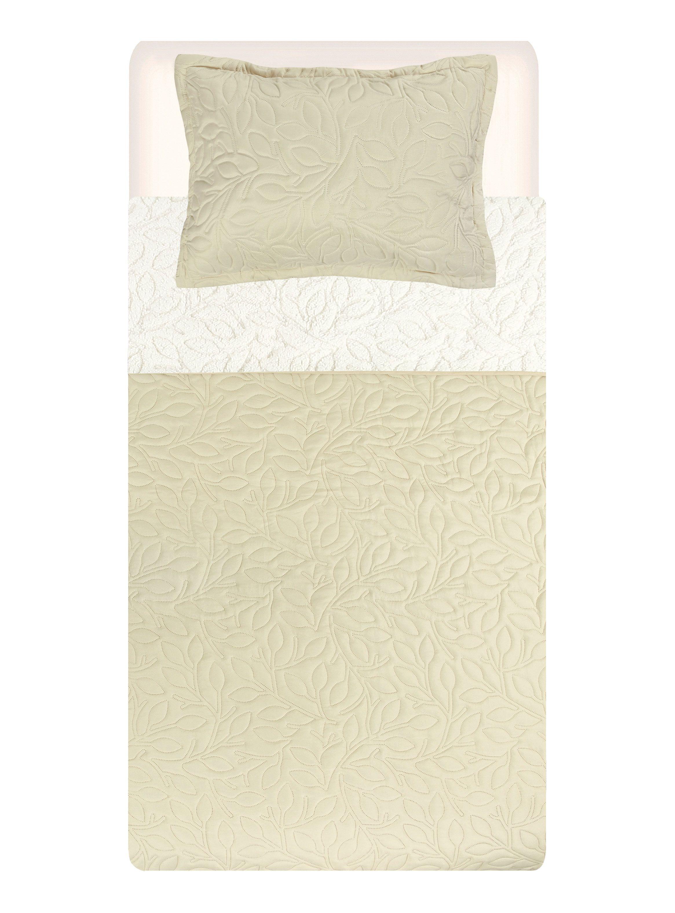 Quilt Sherpa Hojas 1 Plaza-3