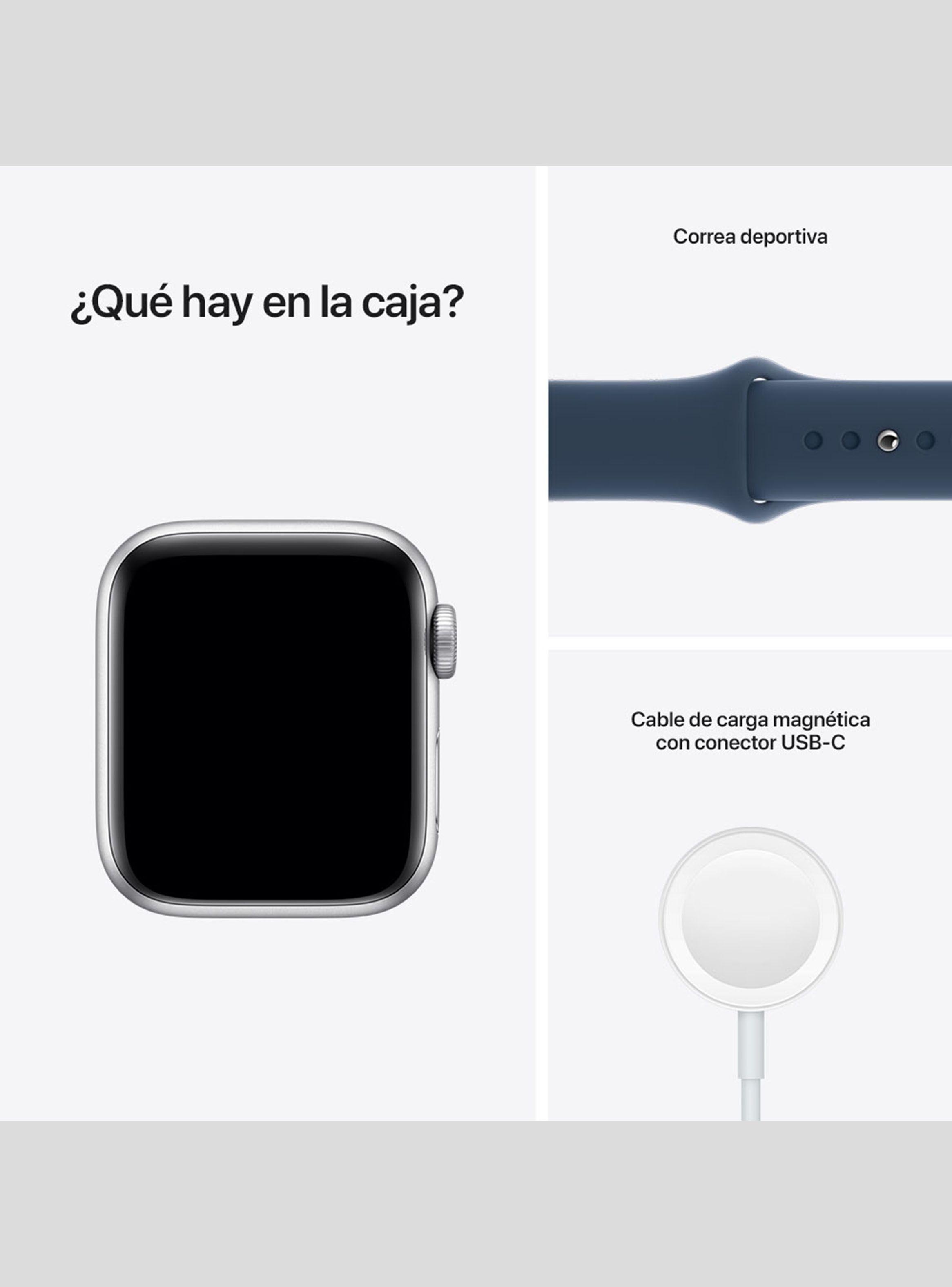 Apple Watch SE GPS 40mm Caja Aluminio Plata Correa Azul Abismo-6
