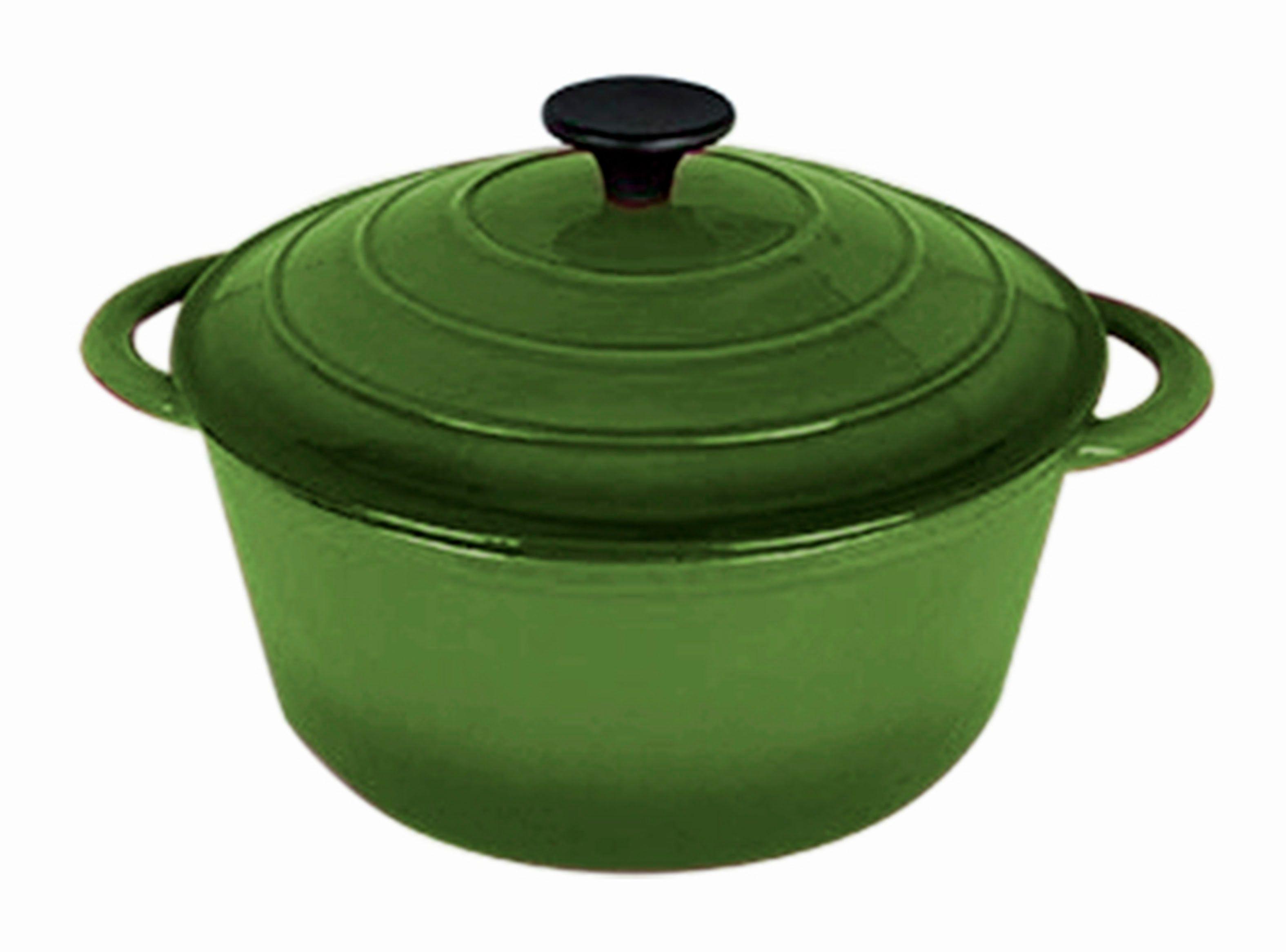 Cacerola de Hierro Redonda Verde 31.5 x 25 x 12 cm-0