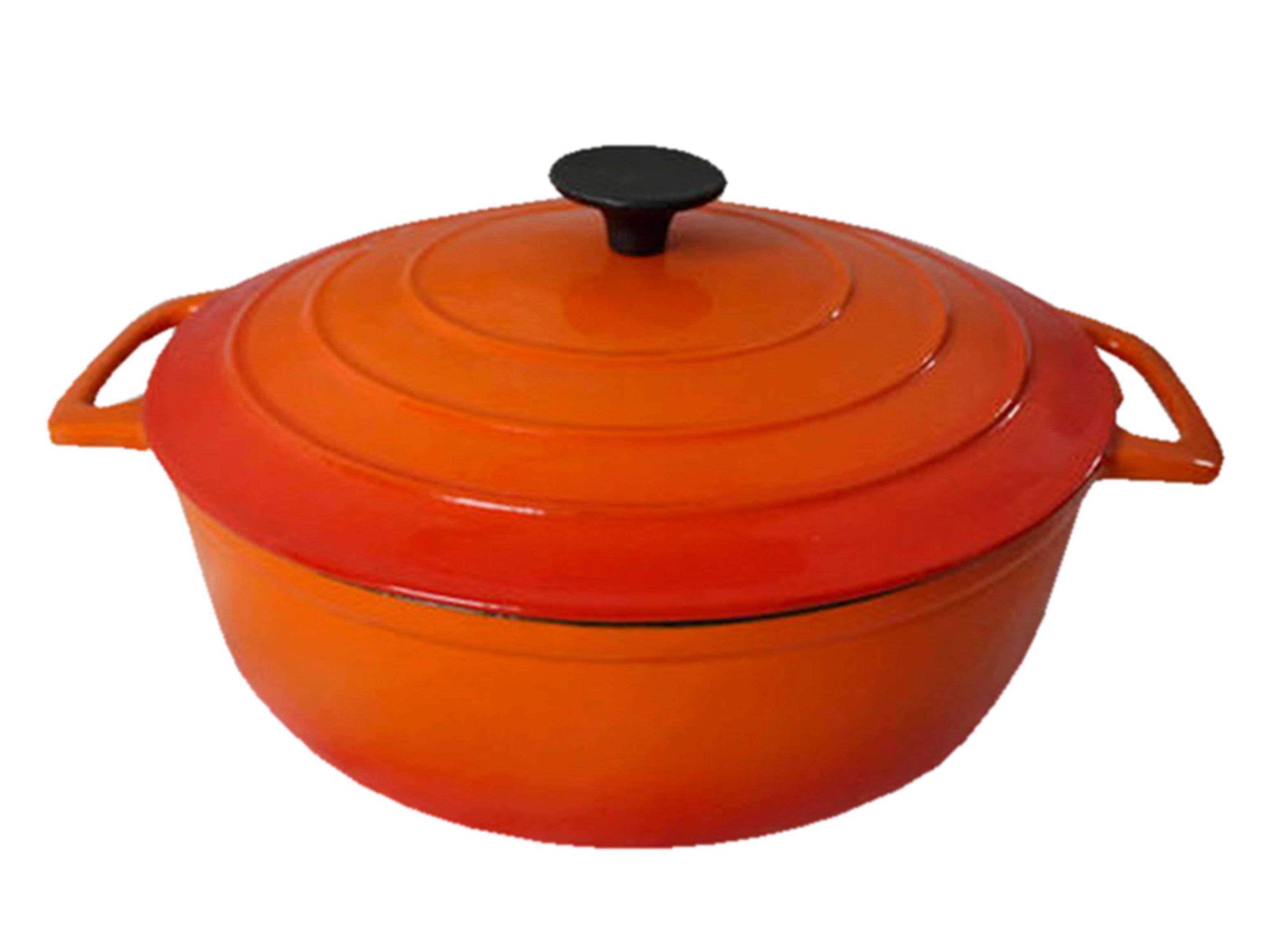 Cacerola de Hierro Ovalada Naranja 42 x 26 x 13.5 cm-0