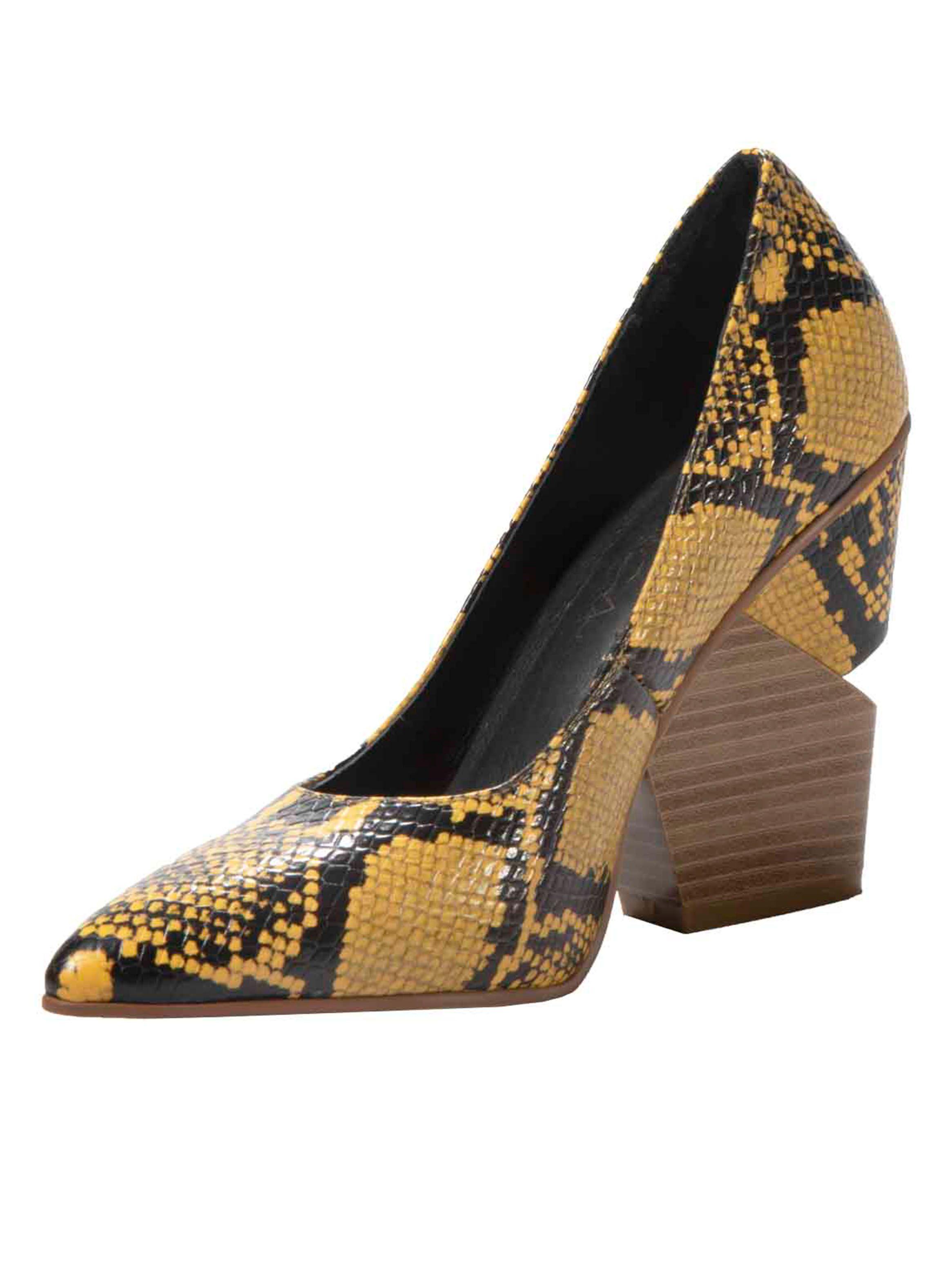 Zapato Exótica Venecia Taco Alto Amarillo Mujer-2