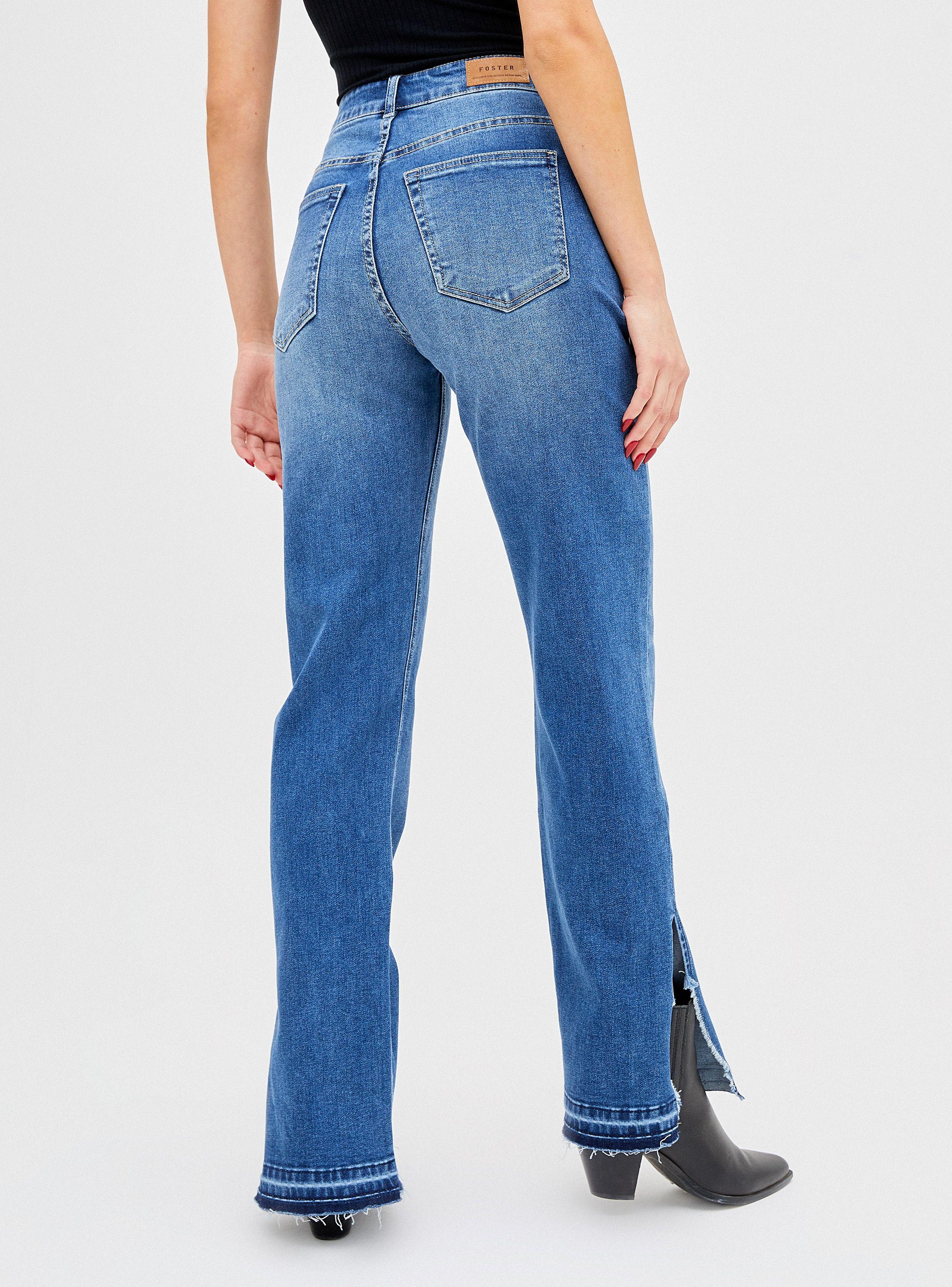 Jeans Moda Semi Flare Apertura Costados-1