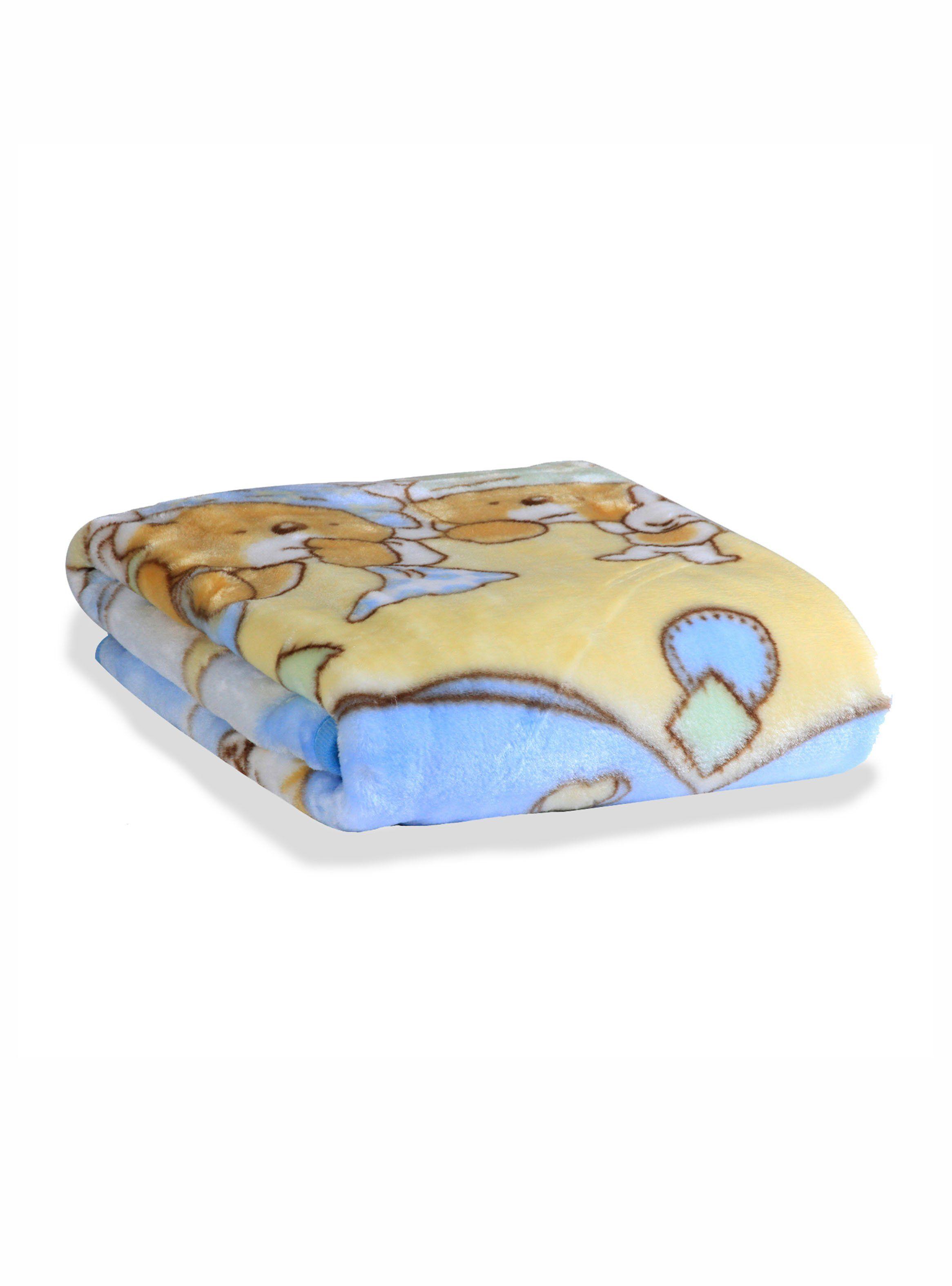 Frazada Reversible Bebe Osito Celeste Bebesit-0