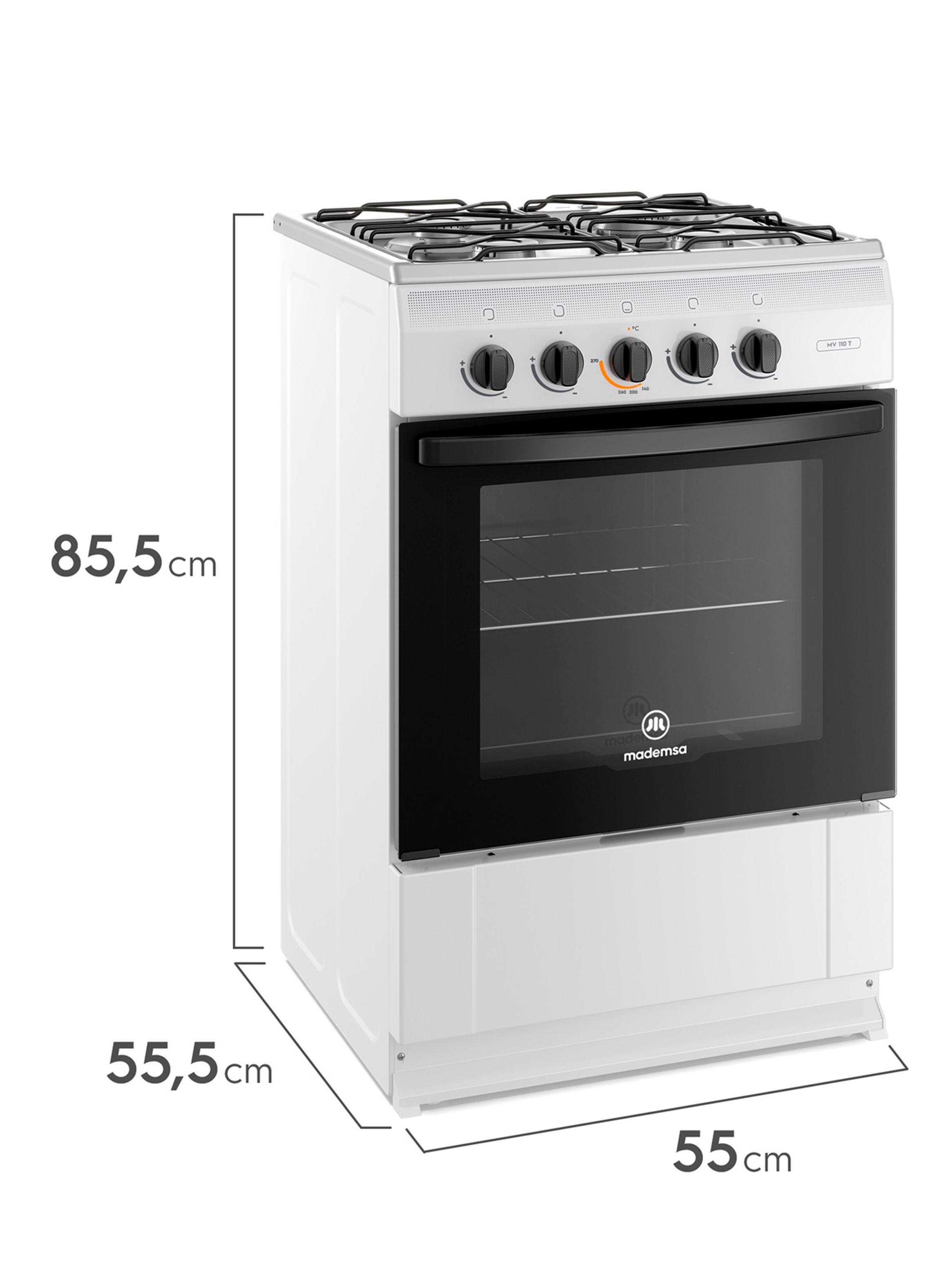 Cocina a Gas 4 Quemadores MV 110 T Blanco-1