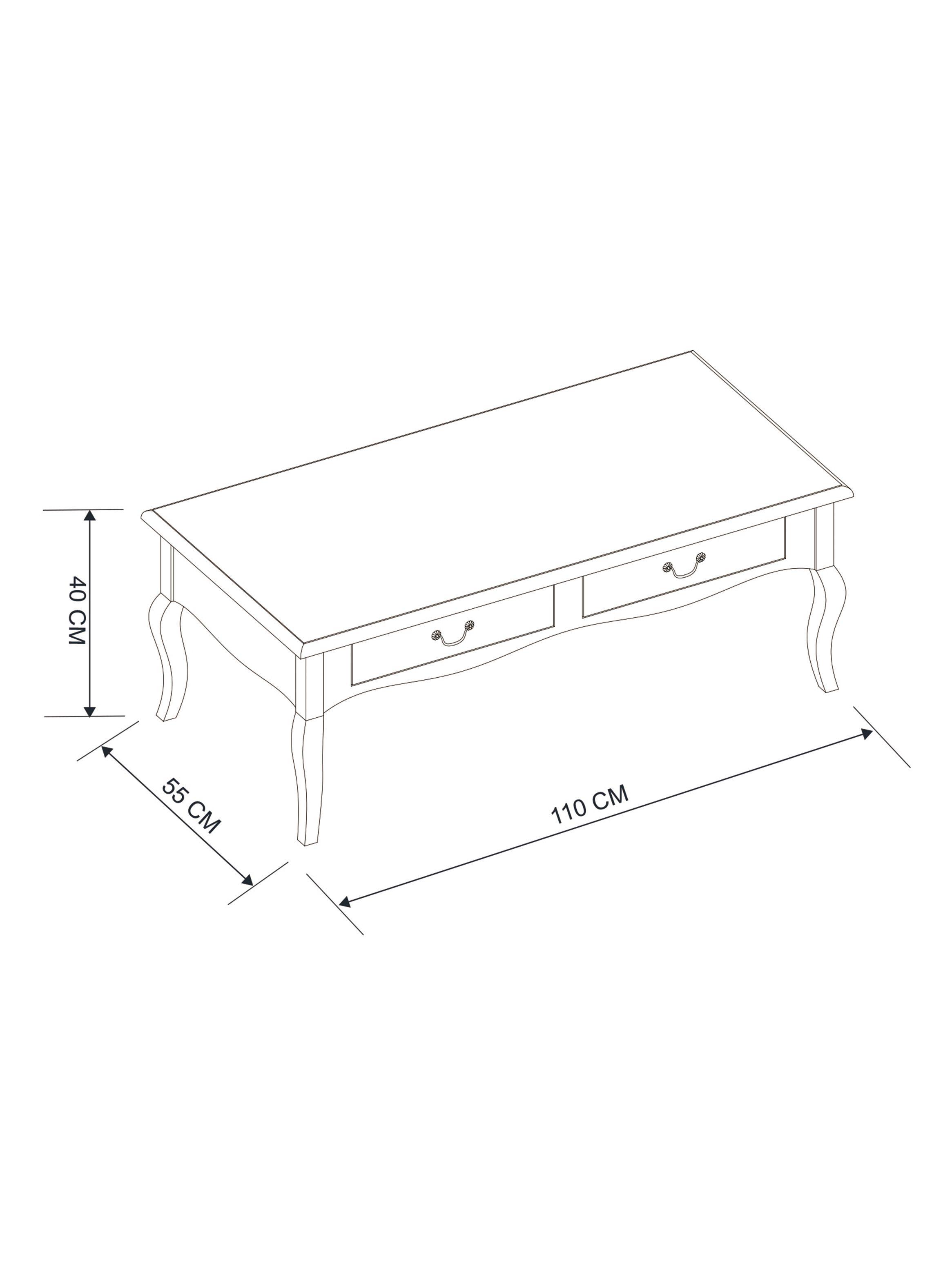 Mesa de Centro Provenzal 110x55 cm-2