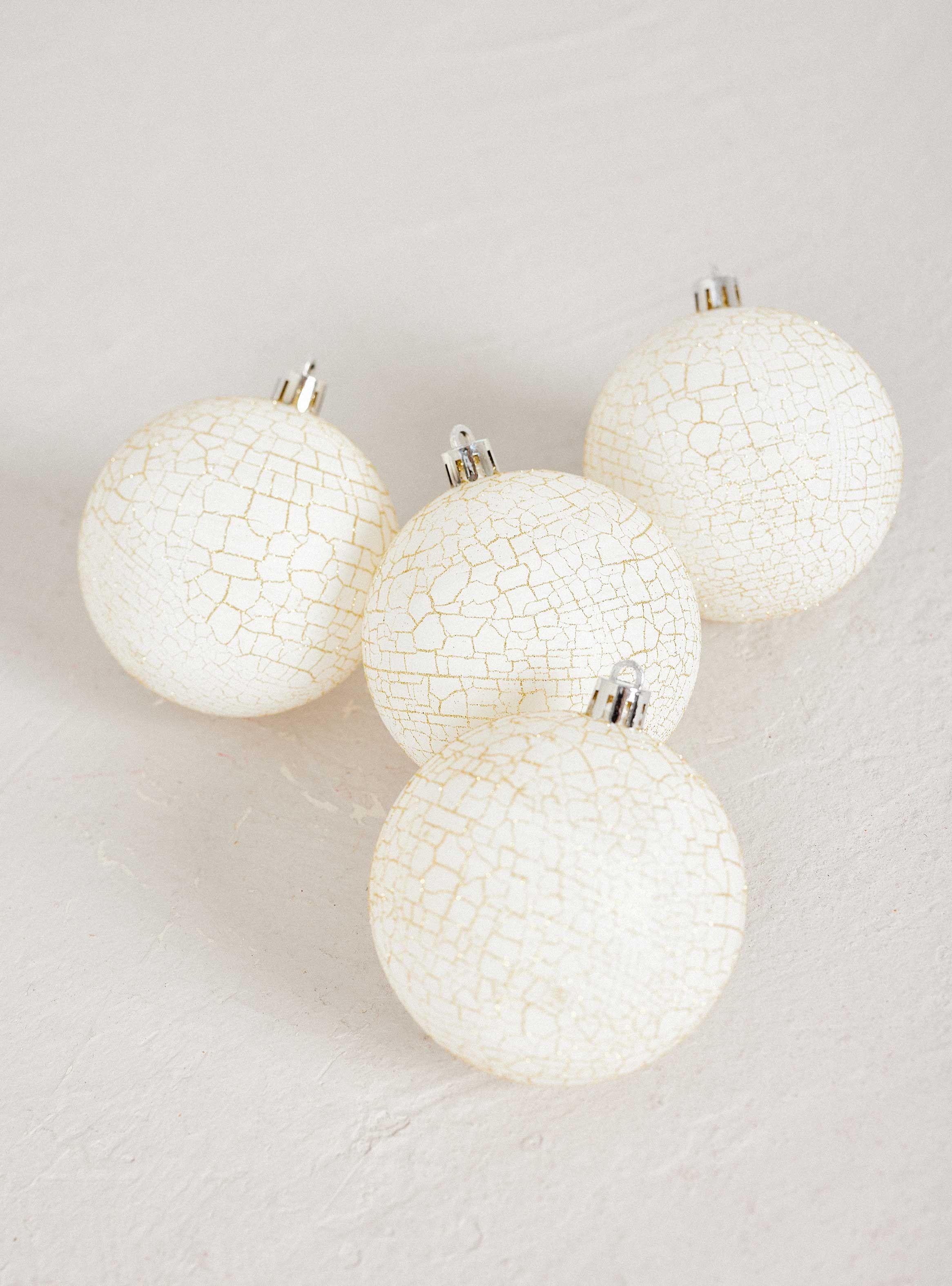 Set 4 Esferas 8 cm Blanco-0