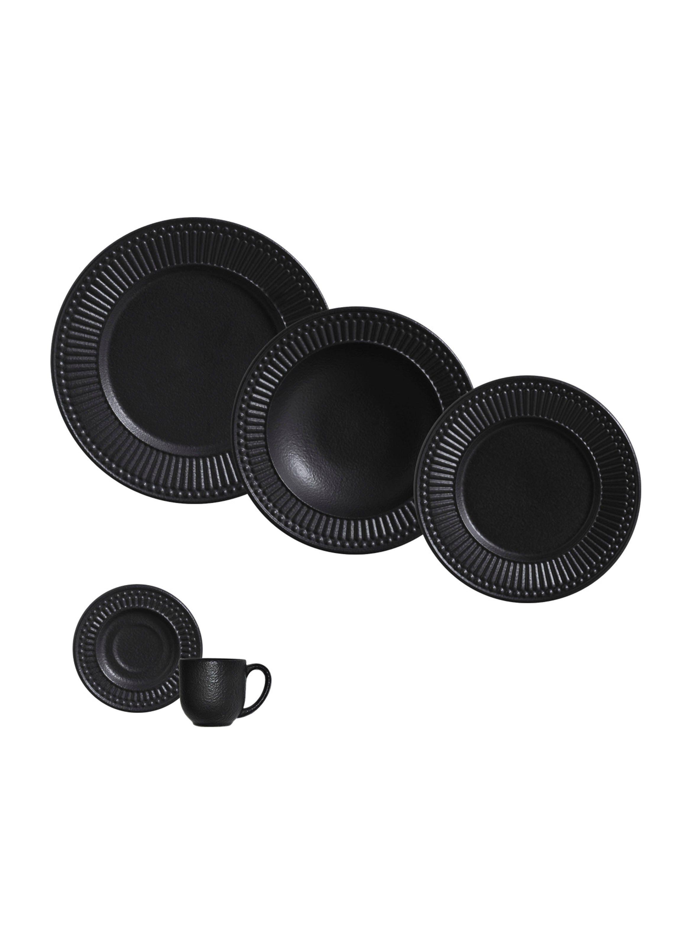 Juego de Loza 30 Piezas Gabbro Negro Matte-0