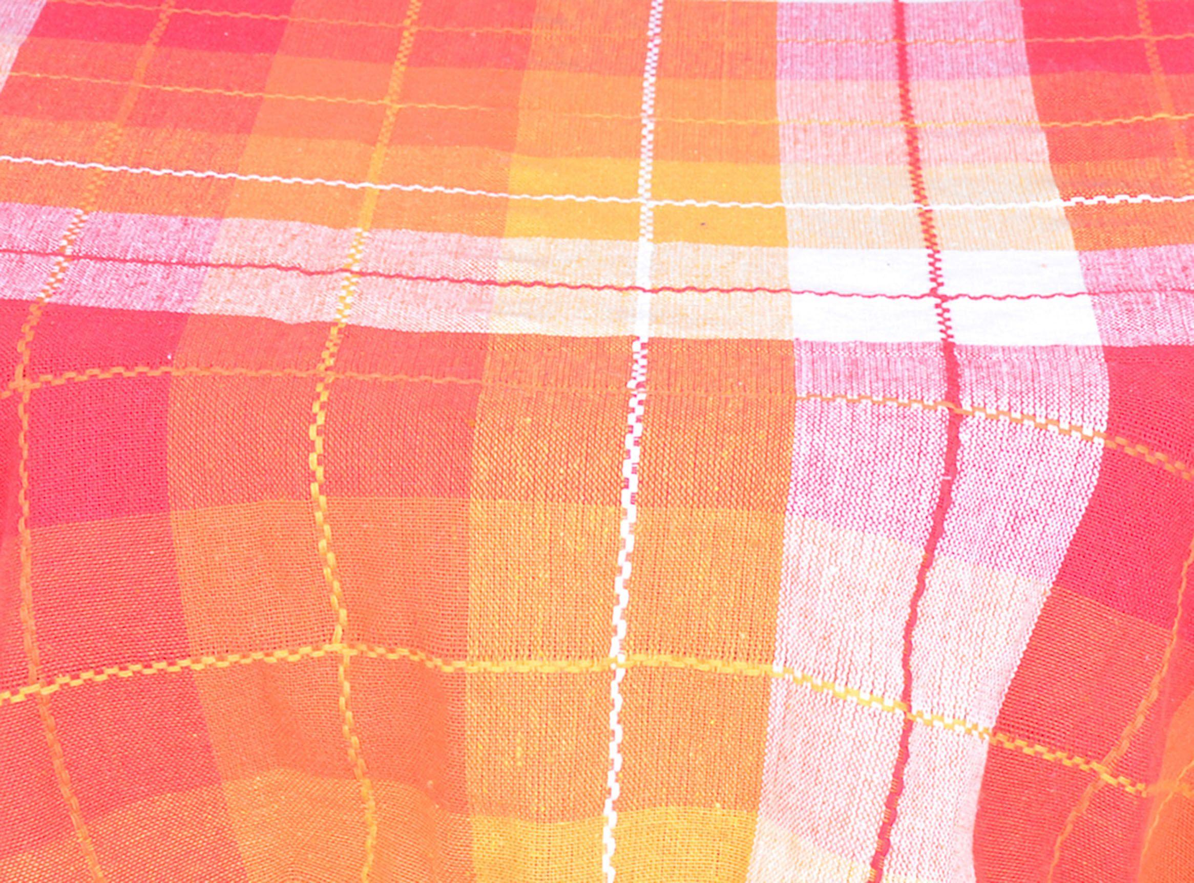 Mantel Kadar Cuadros Naranja 180 x 180 cm-1