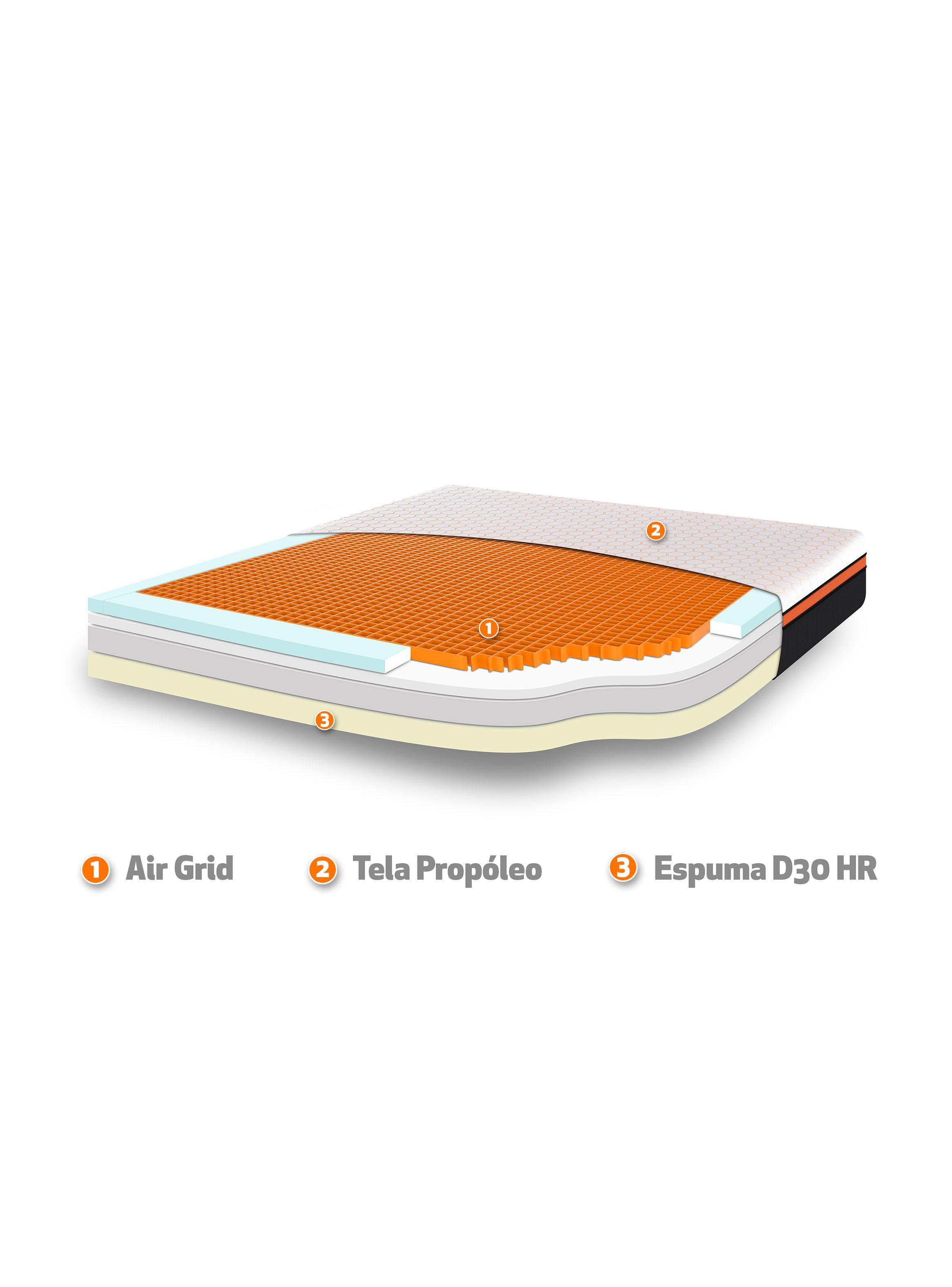 Cama Europea Bee Comfort 2 Plazas Base Dividida + Respaldo Eufrates-2