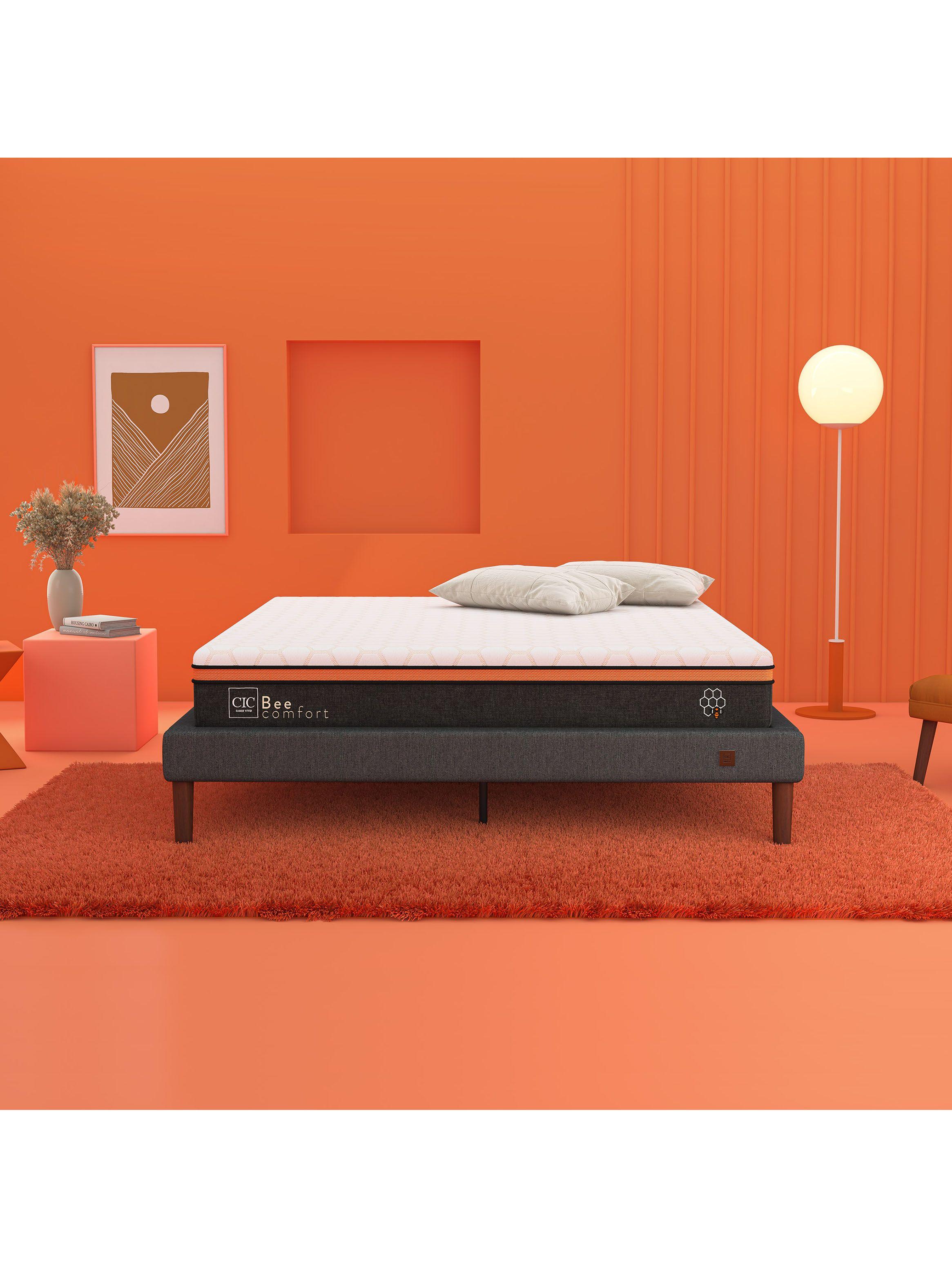 Cama Europea Bee Comfort 2 Plazas Base Dividida + Set Muebles Baker-3