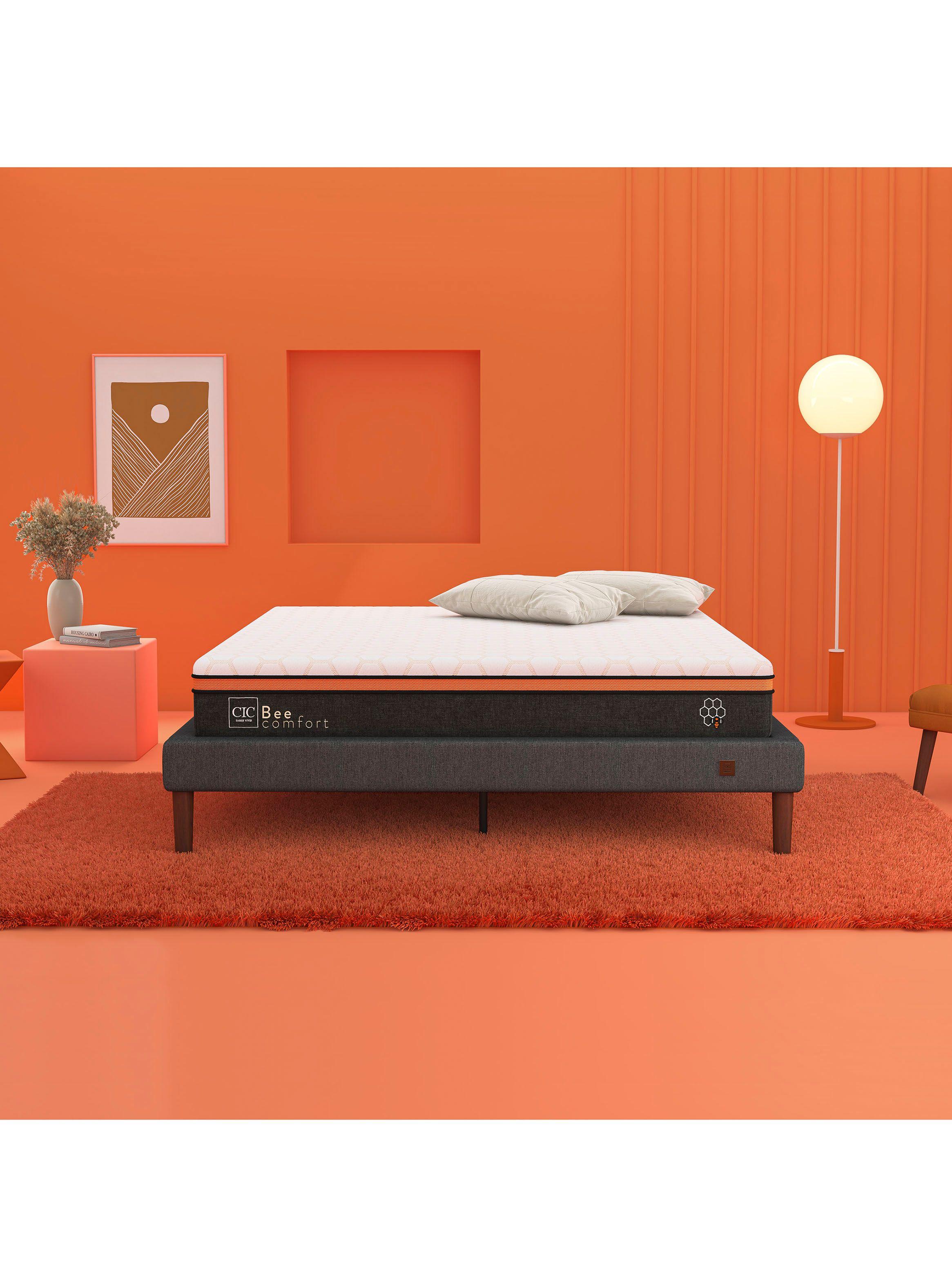 Cama Europea Bee Comfort 2 Plazas Base Dividida + Set Muebles Miro-3