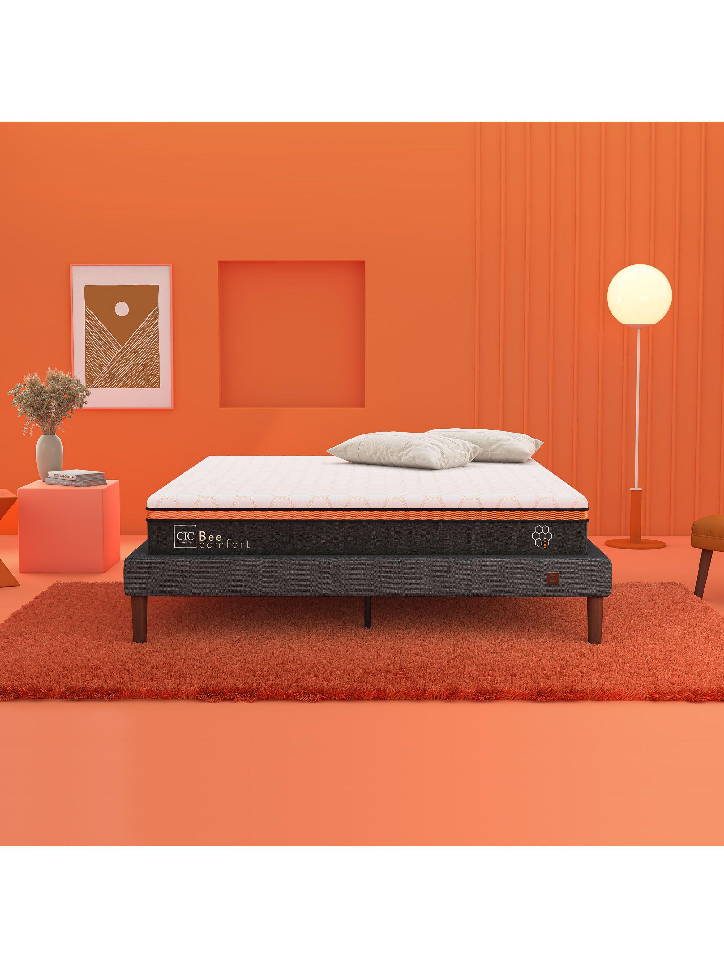 Cama Europea Curve Bee Comfort 2 Plazas Base Dividida-3