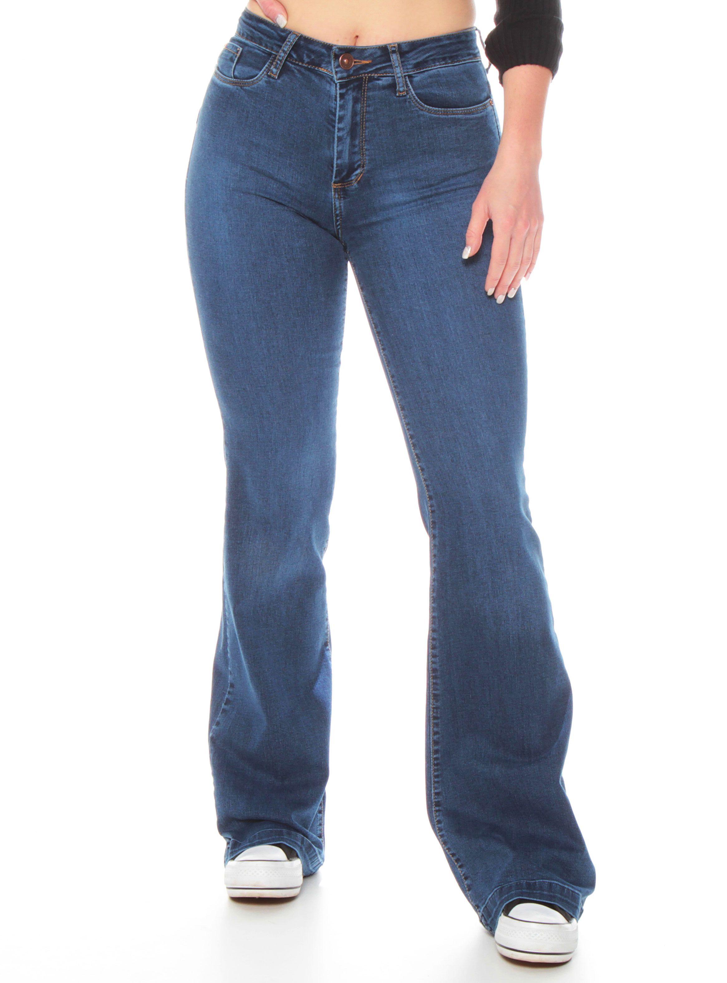 Jeans Flare Tiro Alto 1-0