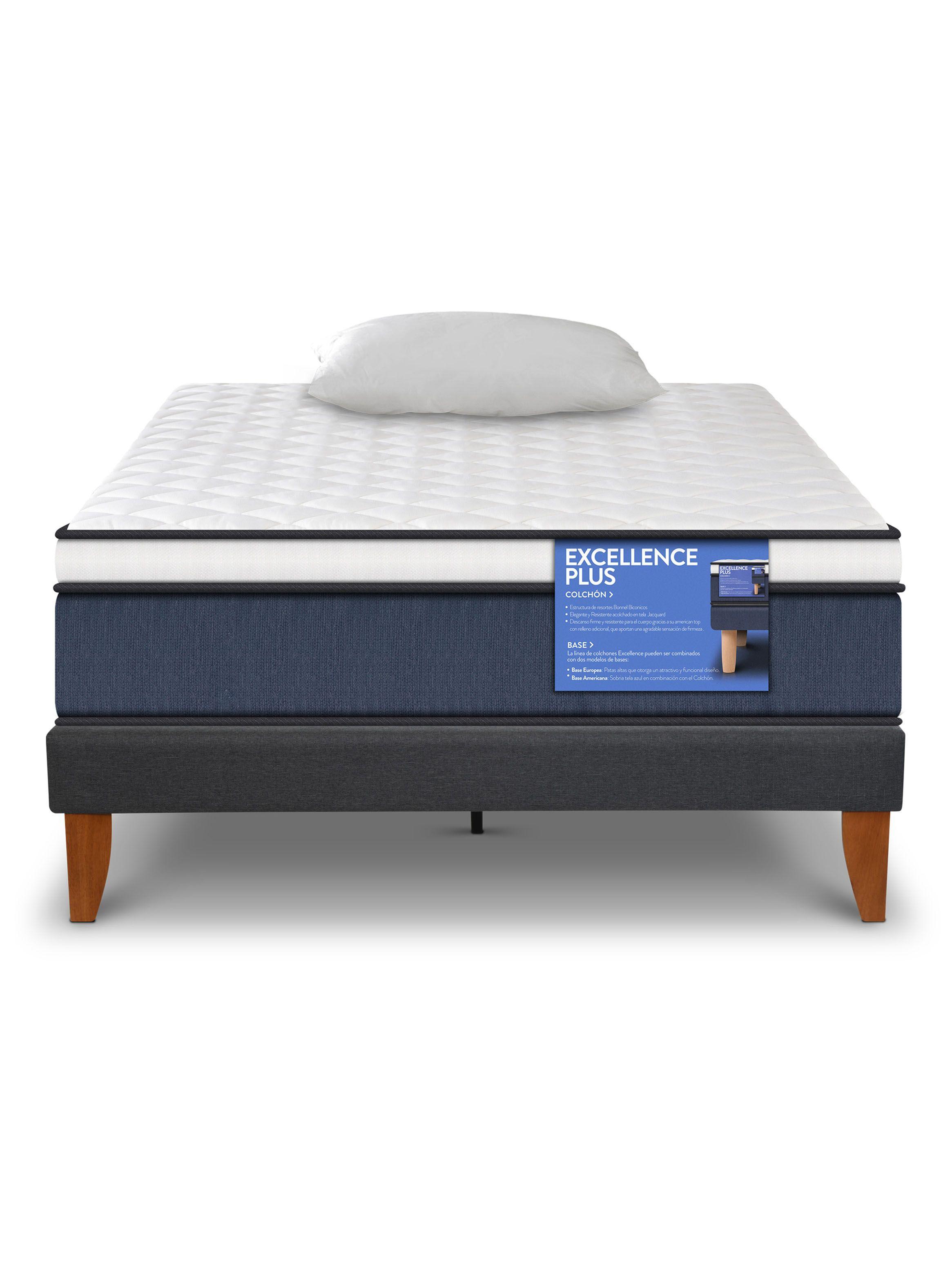 Cama Europea Curve Excellence Plus 1.5 Plazas N + Almohada-2