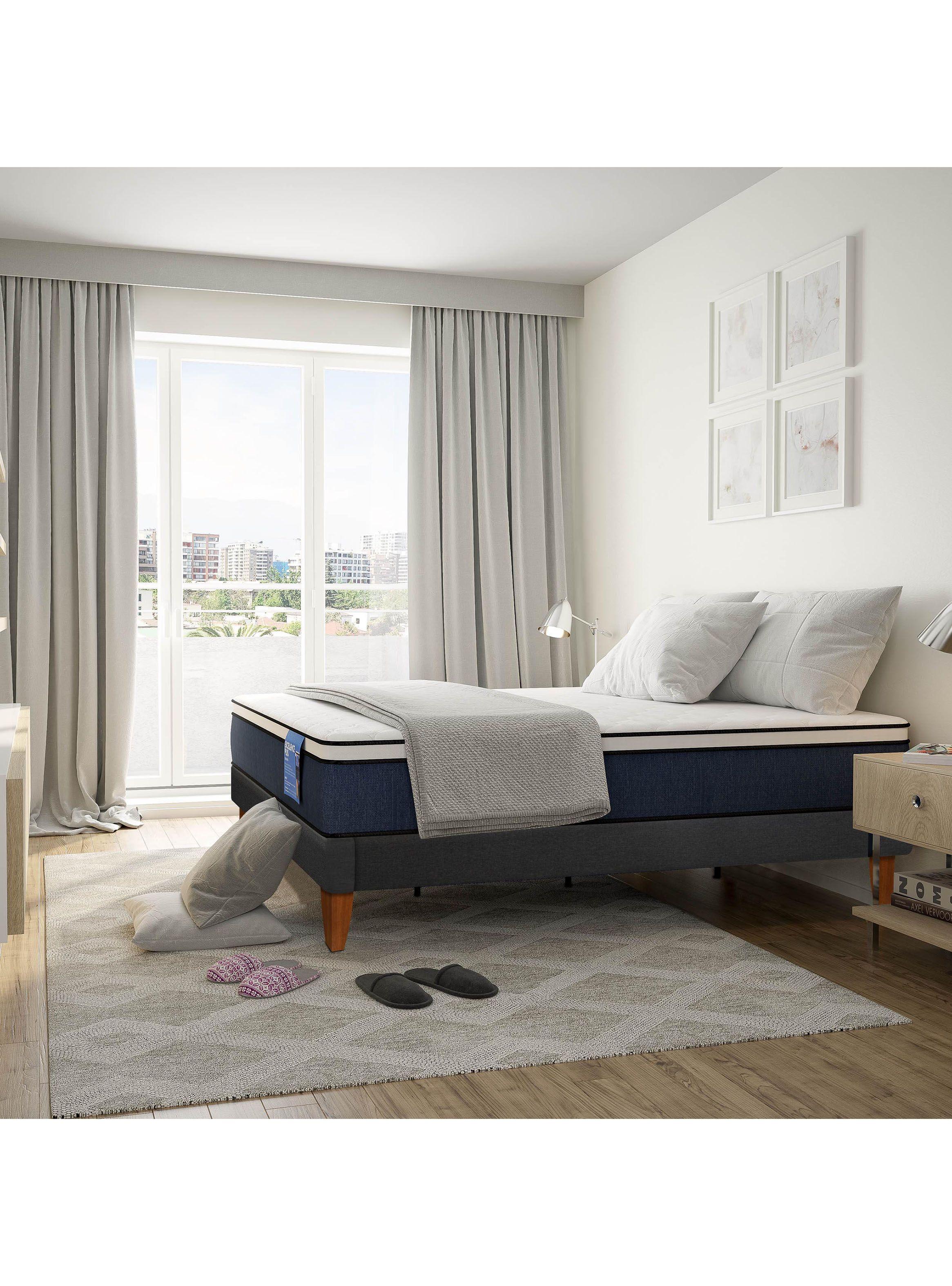 Cama Europea Curve Excellence Plus 1.5 Plazas + Set Stylo + Almohada + Plumón-4