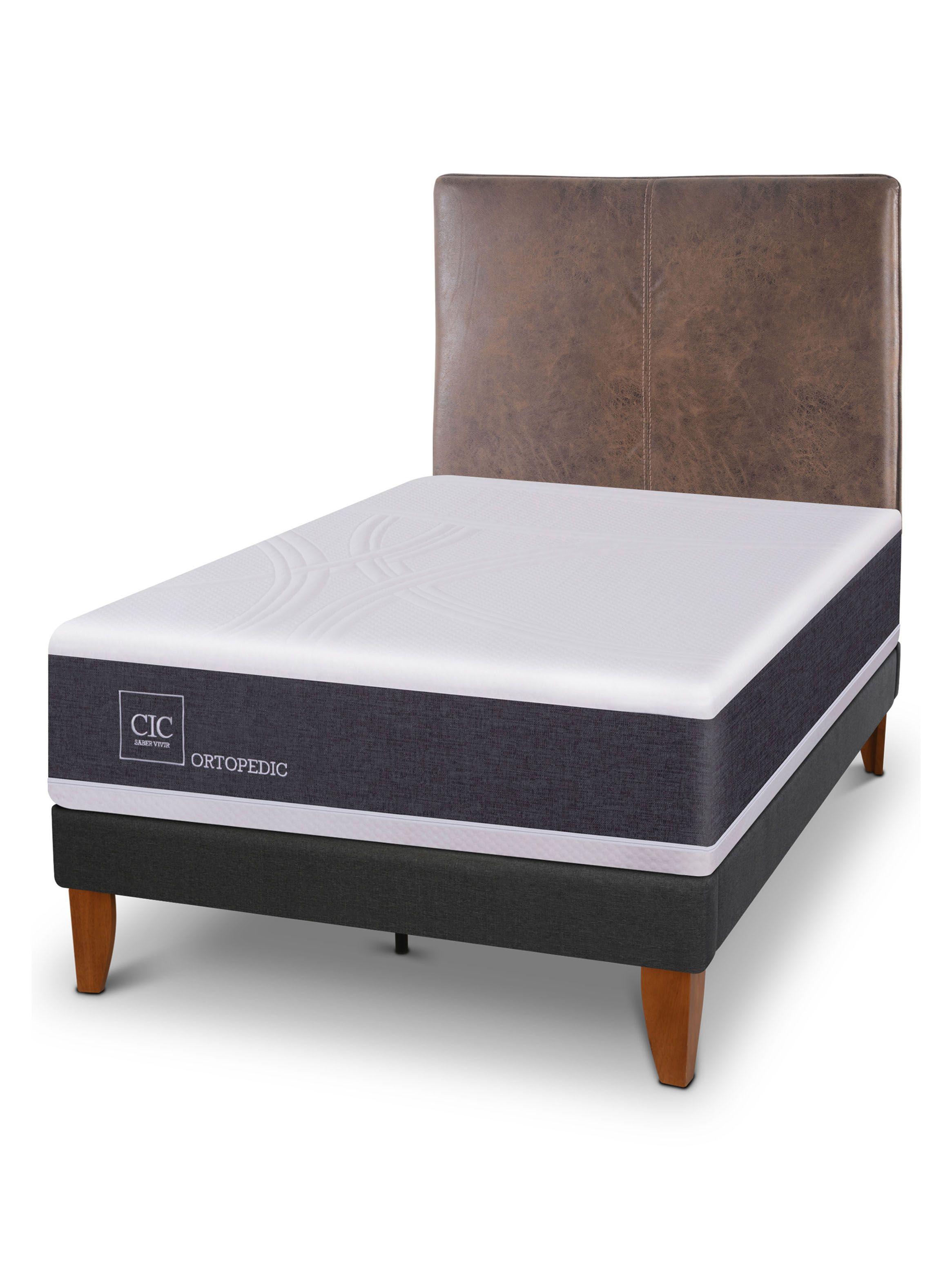 Cama Europea Curve New Ortopedic 1.5 Plazas + Respaldo Baker-0