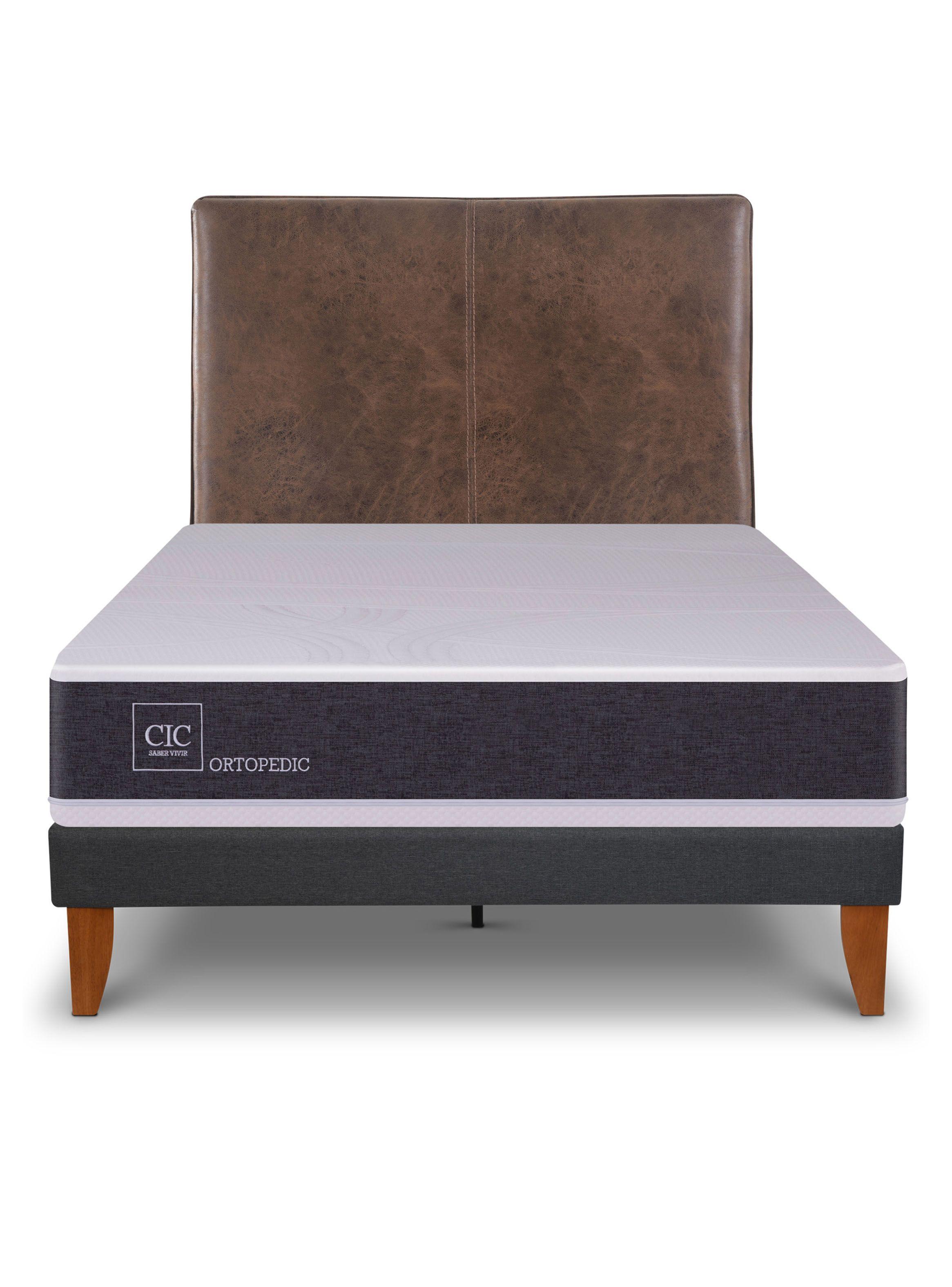 Cama Europea Curve New Ortopedic 1.5 Plazas + Respaldo Baker-2