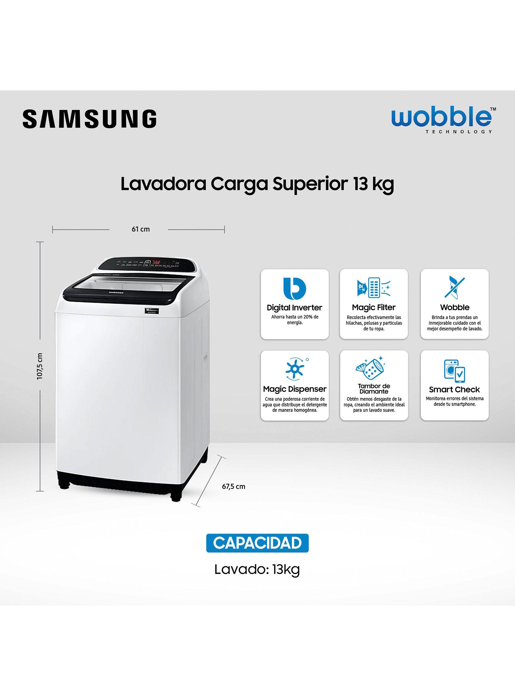 Lavadora de Carga Superior 13 kg WA13T5260BW/ZS-1
