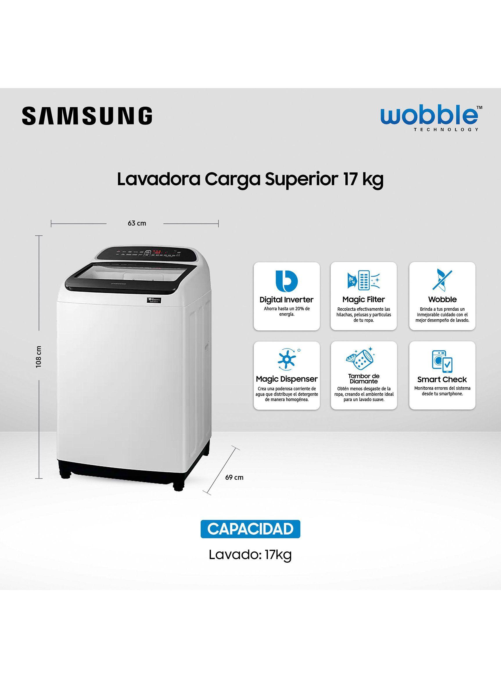 Lavadora de Carga Superior 17 kg WA17T6260BW/ZS-1