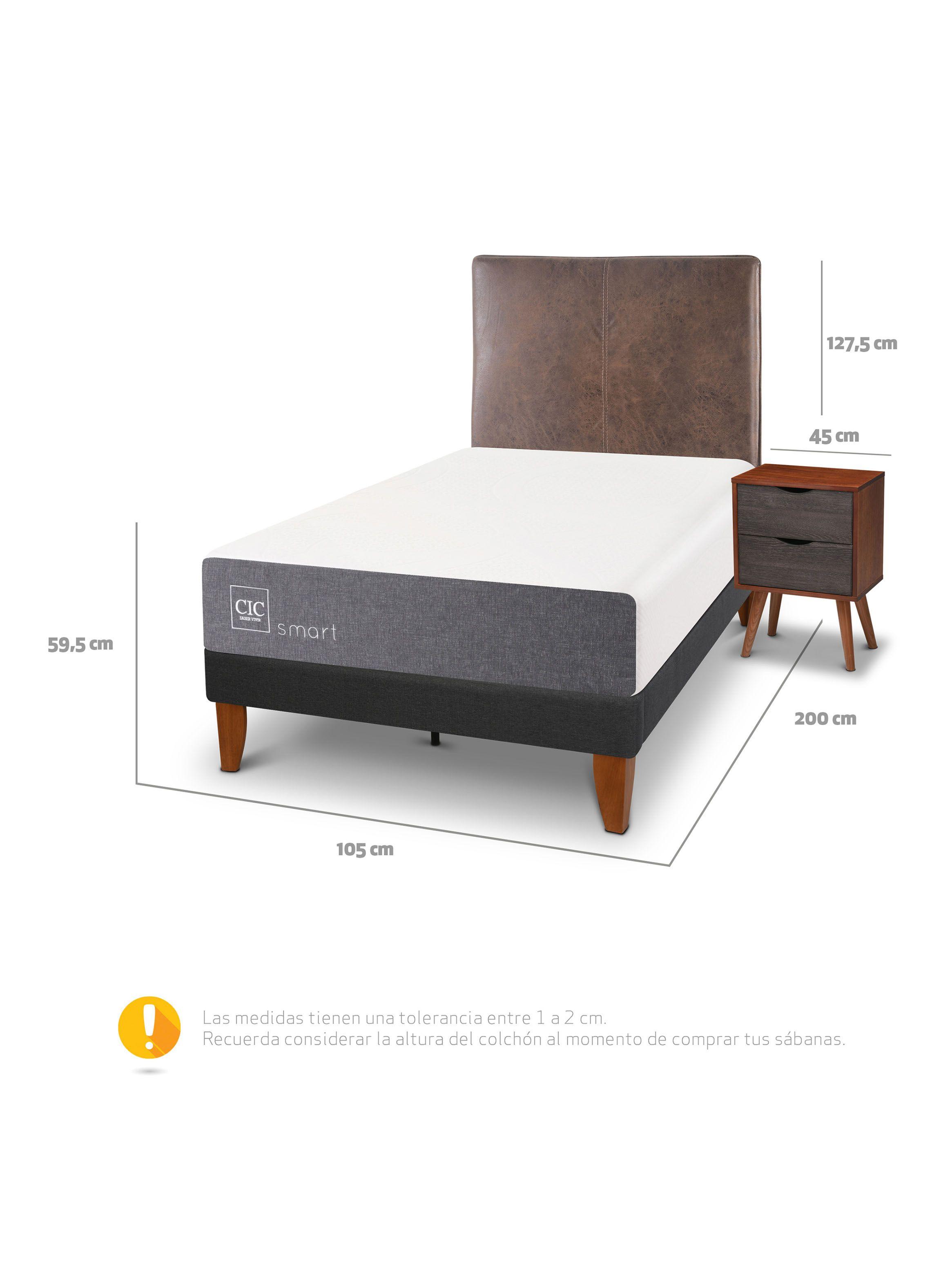 Cama Europea Curve Smart 1.5 Plazas Baker-1