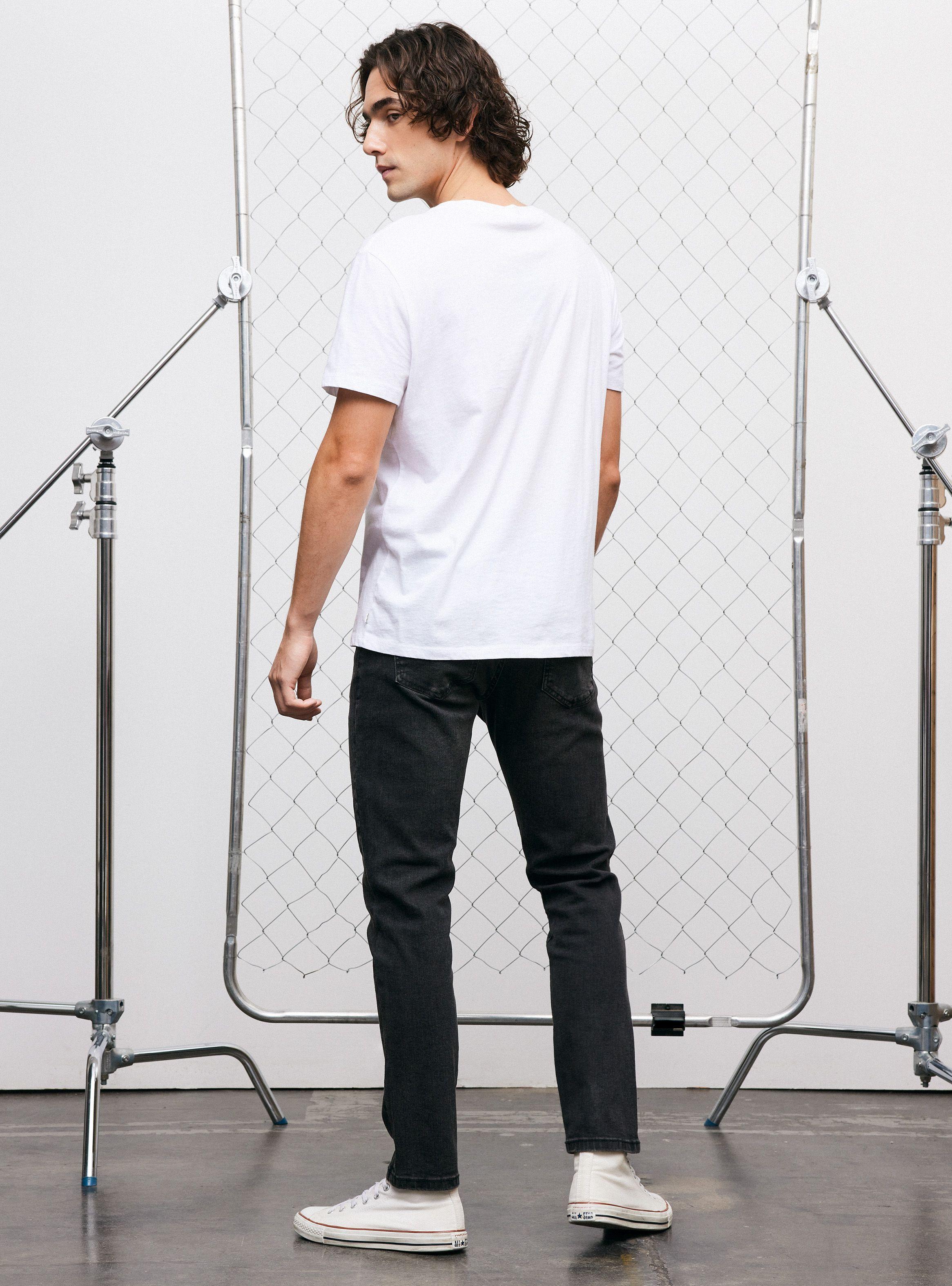 Jeans Cinco Bolsillos Skinny Gris Oscuro-5