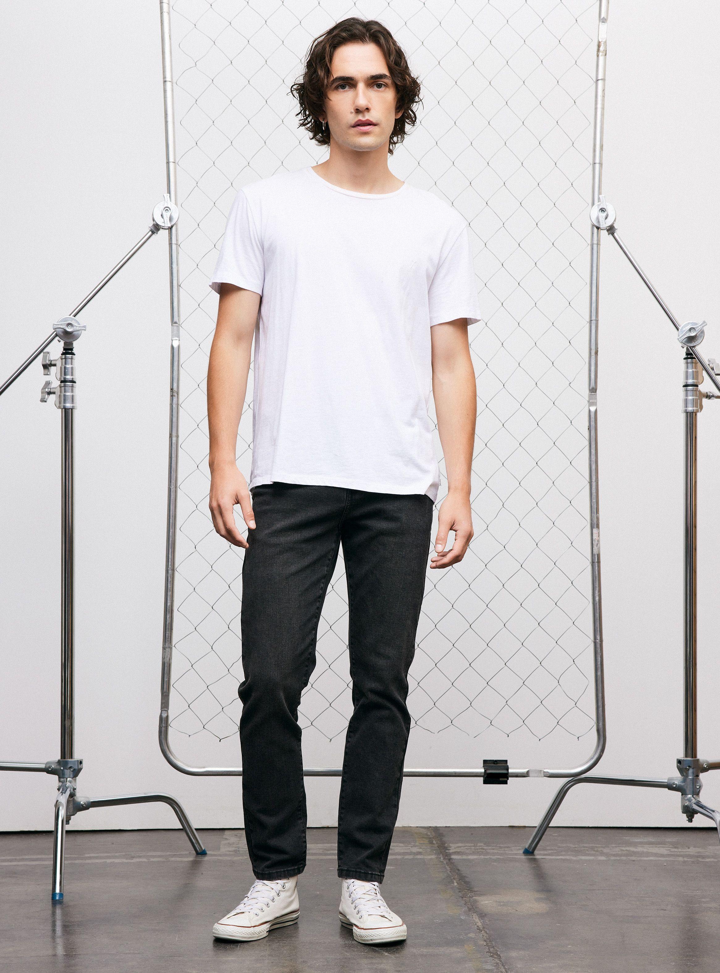 Jeans Cinco Bolsillos Skinny Gris Oscuro-4
