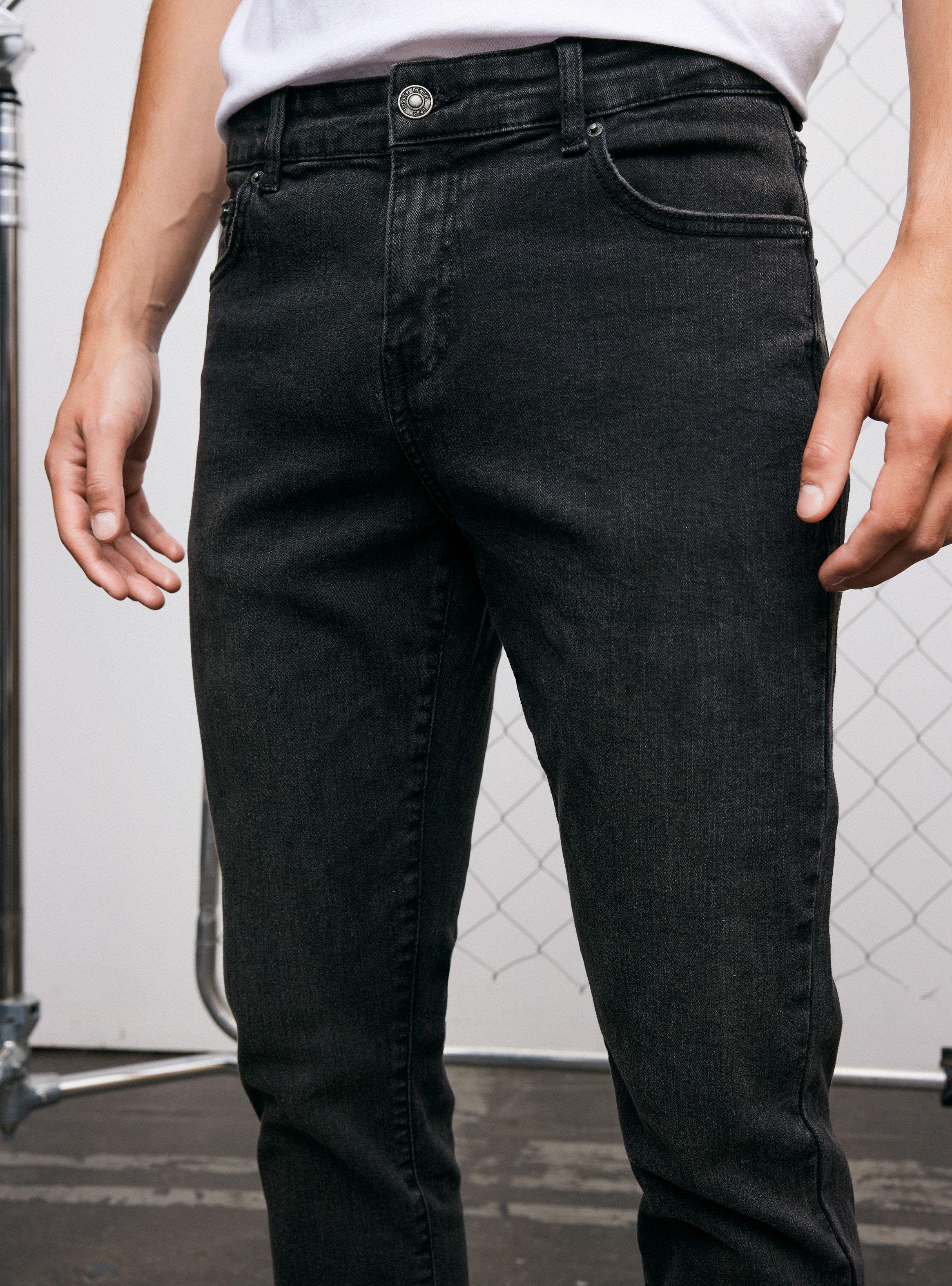 Jeans Cinco Bolsillos Skinny Gris Oscuro-2