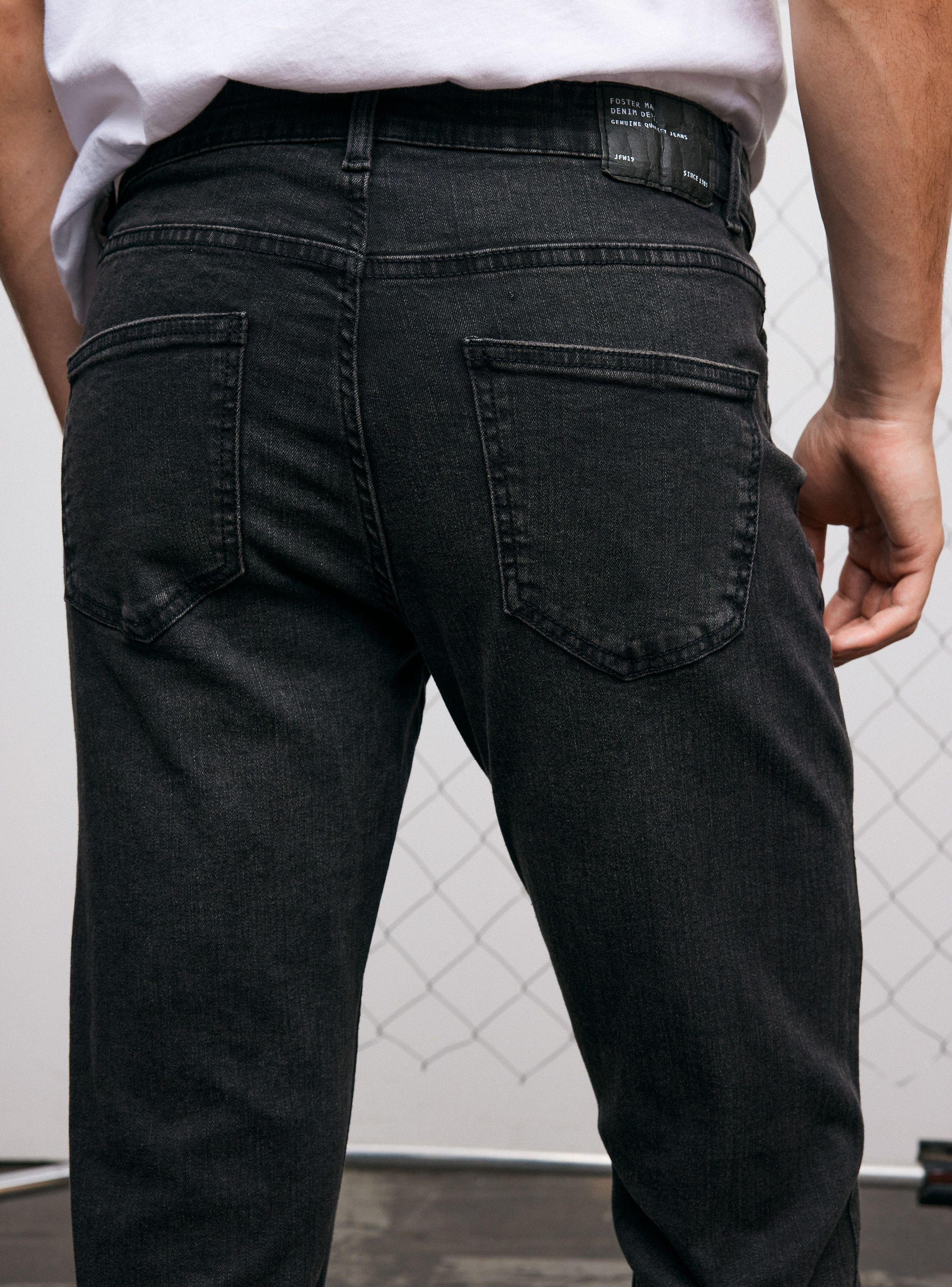 Jeans Cinco Bolsillos Skinny Gris Oscuro-3