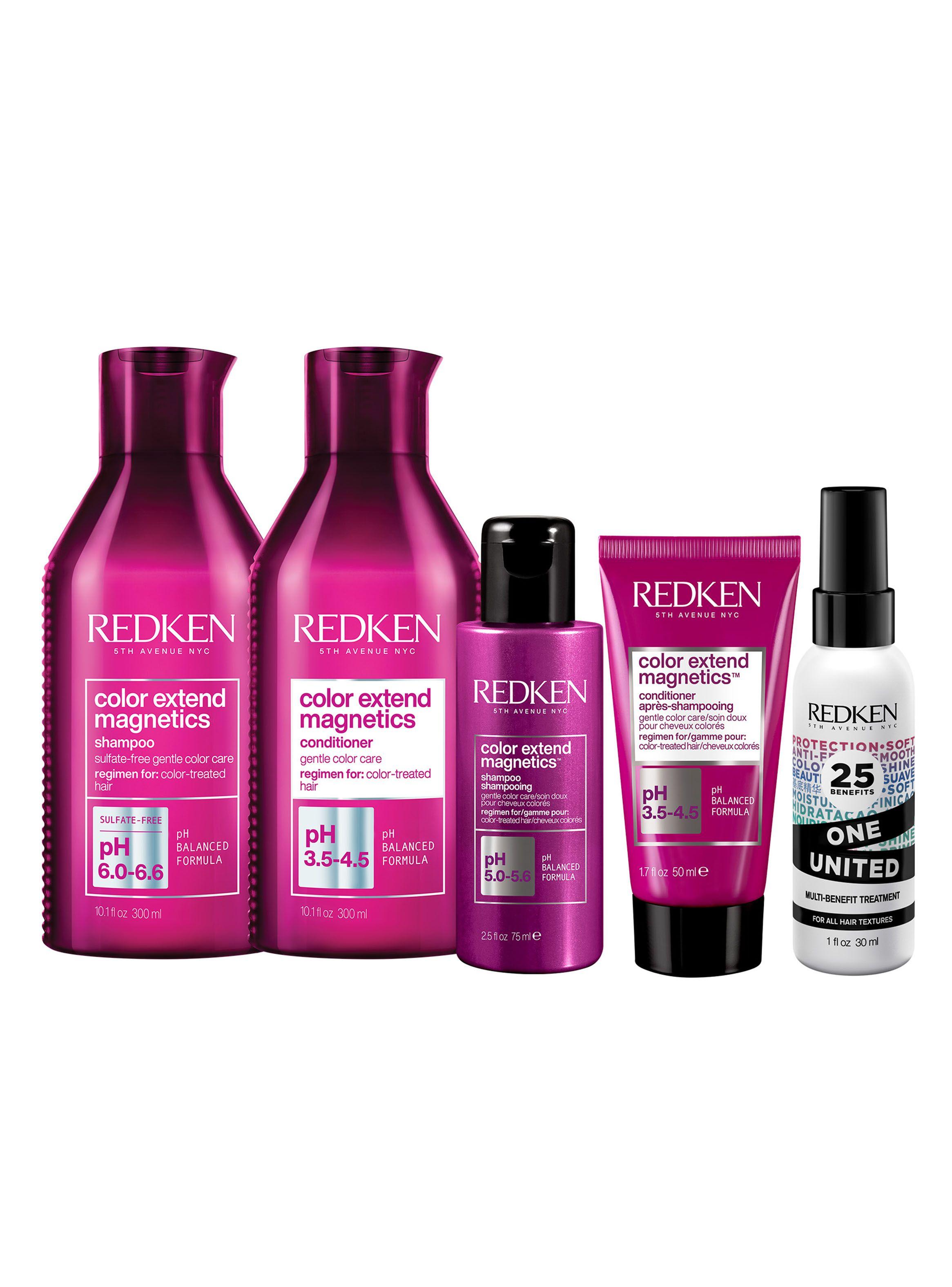 Set Color Extend Magnetics Protector del Color Shampoo Magentics 300 ml + 75ml + Acondicionador Magnetics 300ml + 50ml + Spray One United 30ml-0